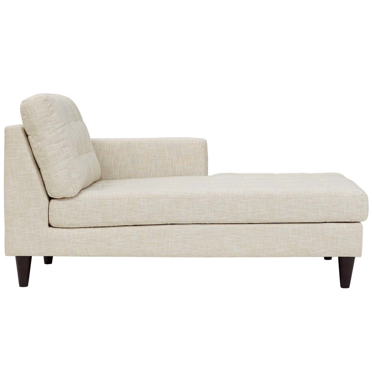 Empress Left-Arm Upholstered Fabric Chaise, Fabric, Beige 13598