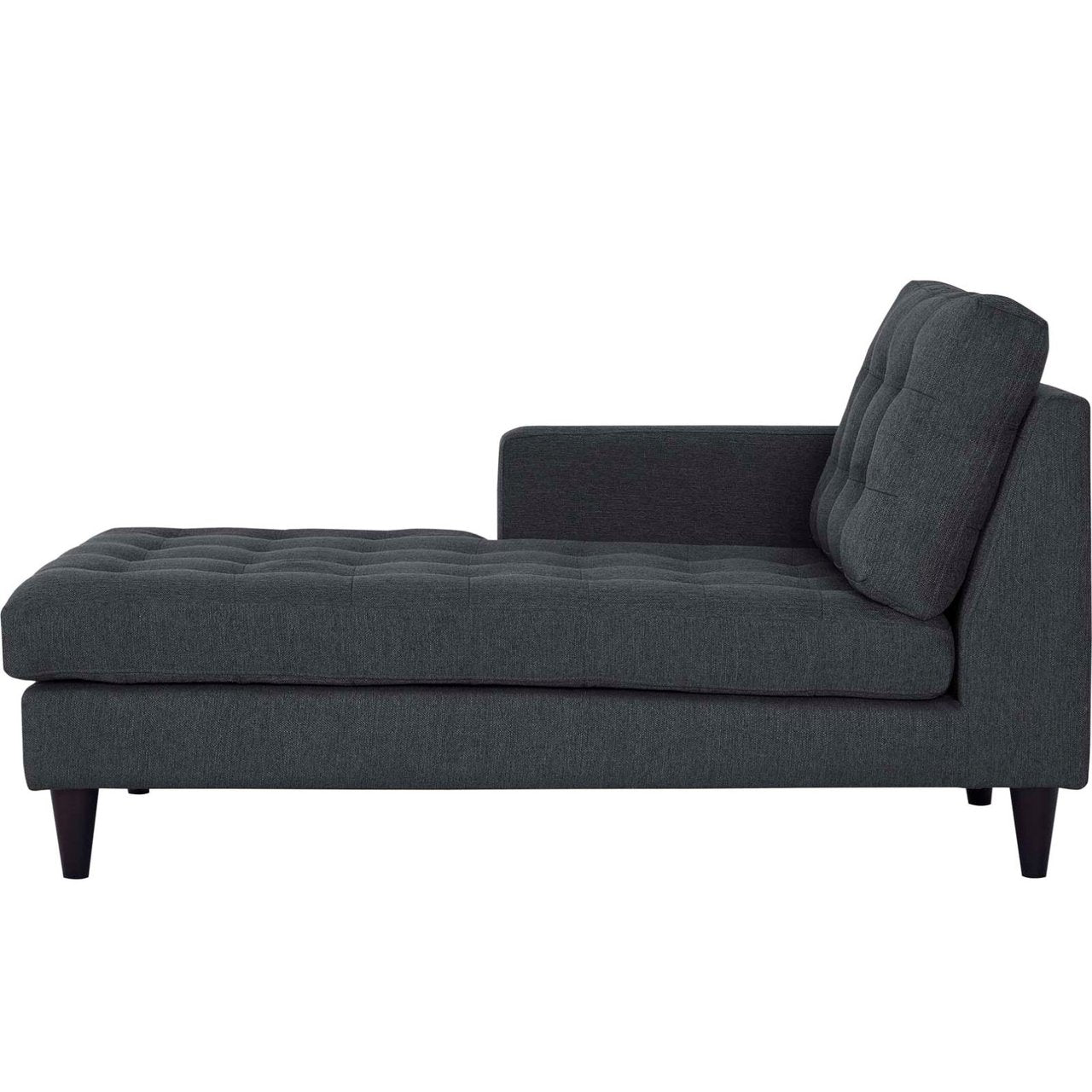 Empress Left-Arm Upholstered Fabric Chaise, Grey, Fabric 11596