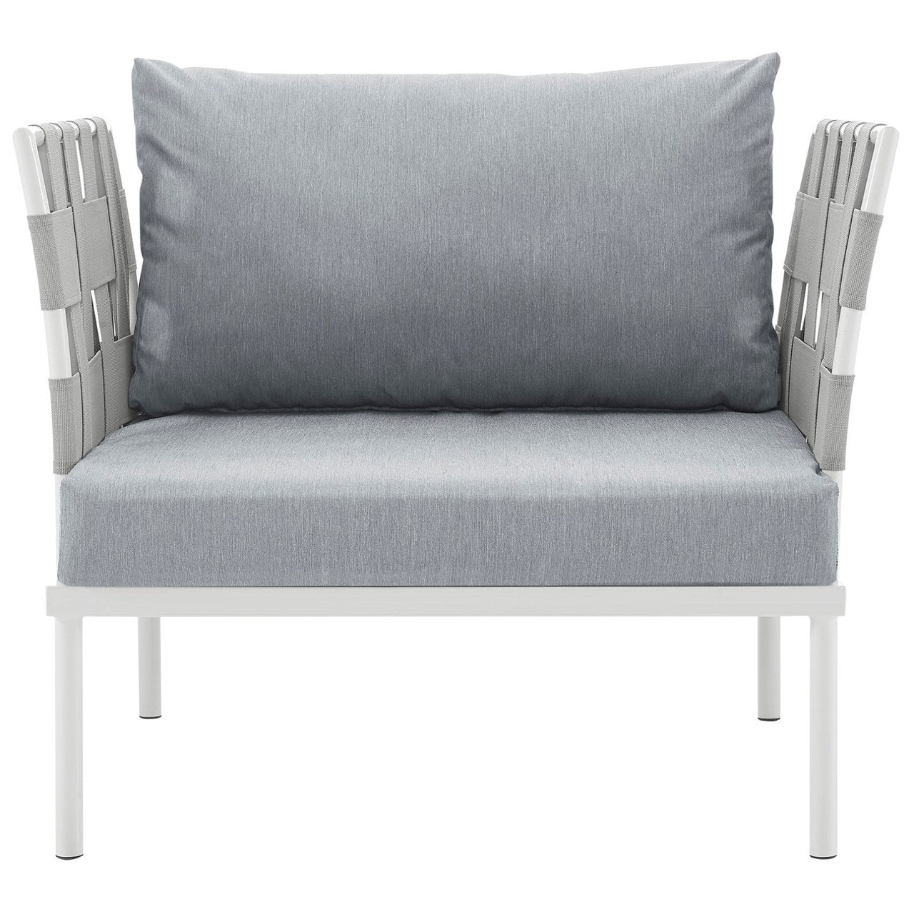 Harmony Outdoor Patio Aluminum Armchair, Grey, Rattan 11620