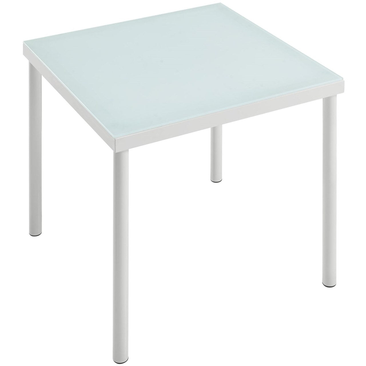 Harmony Outdoor Patio Aluminum Side Table, White, Rattan 11627
