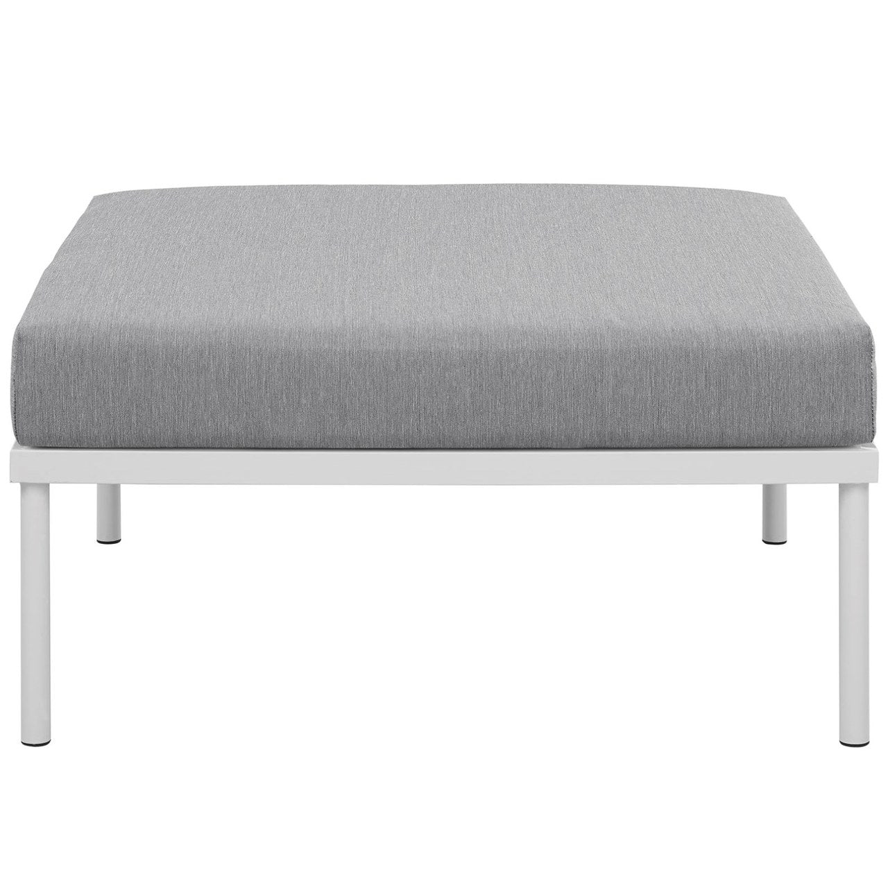 Harmony Outdoor Patio Aluminum Ottoman, Grey, Rattan 11632