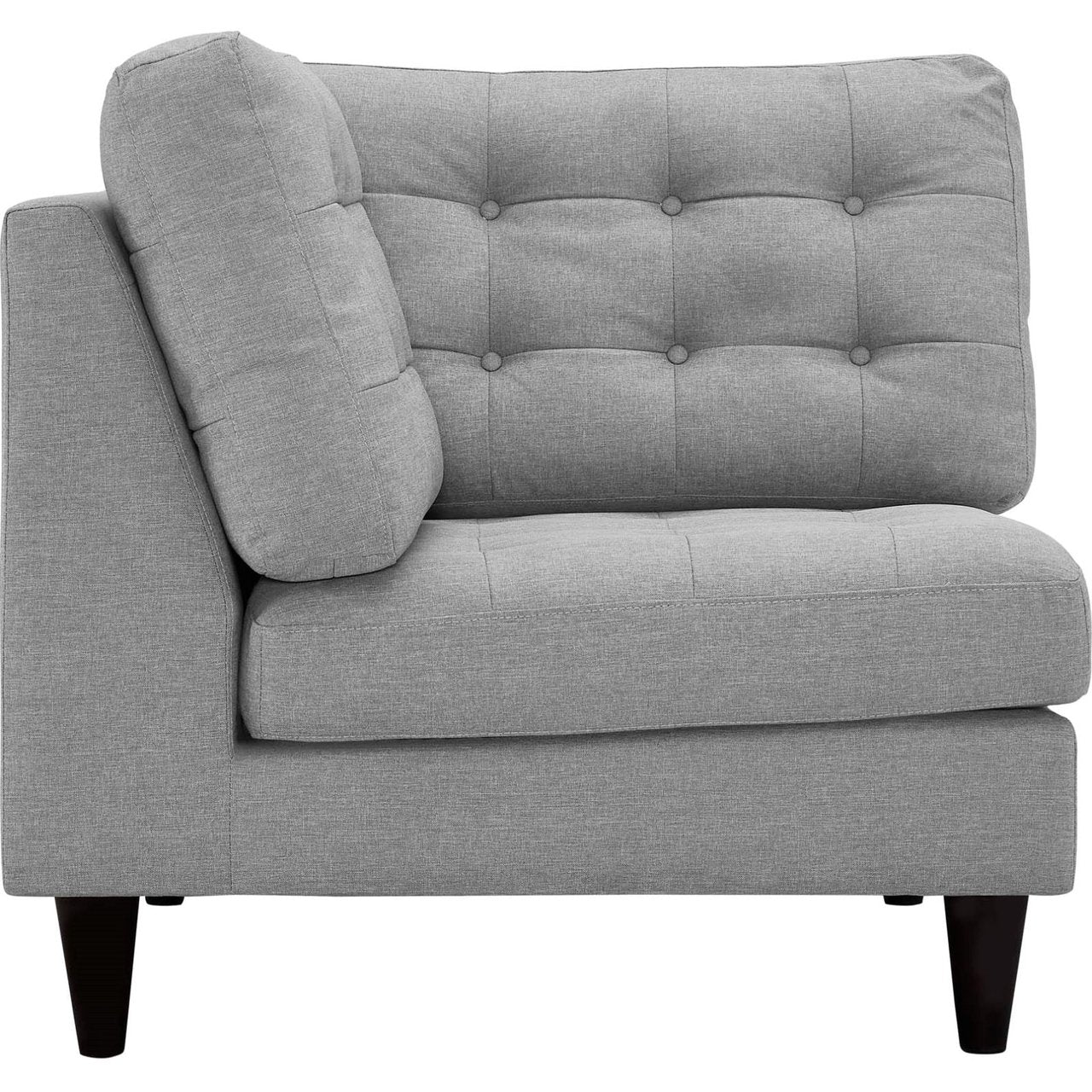 Empress Upholstered Fabric Corner Sofa, Grey, Fabric 11639