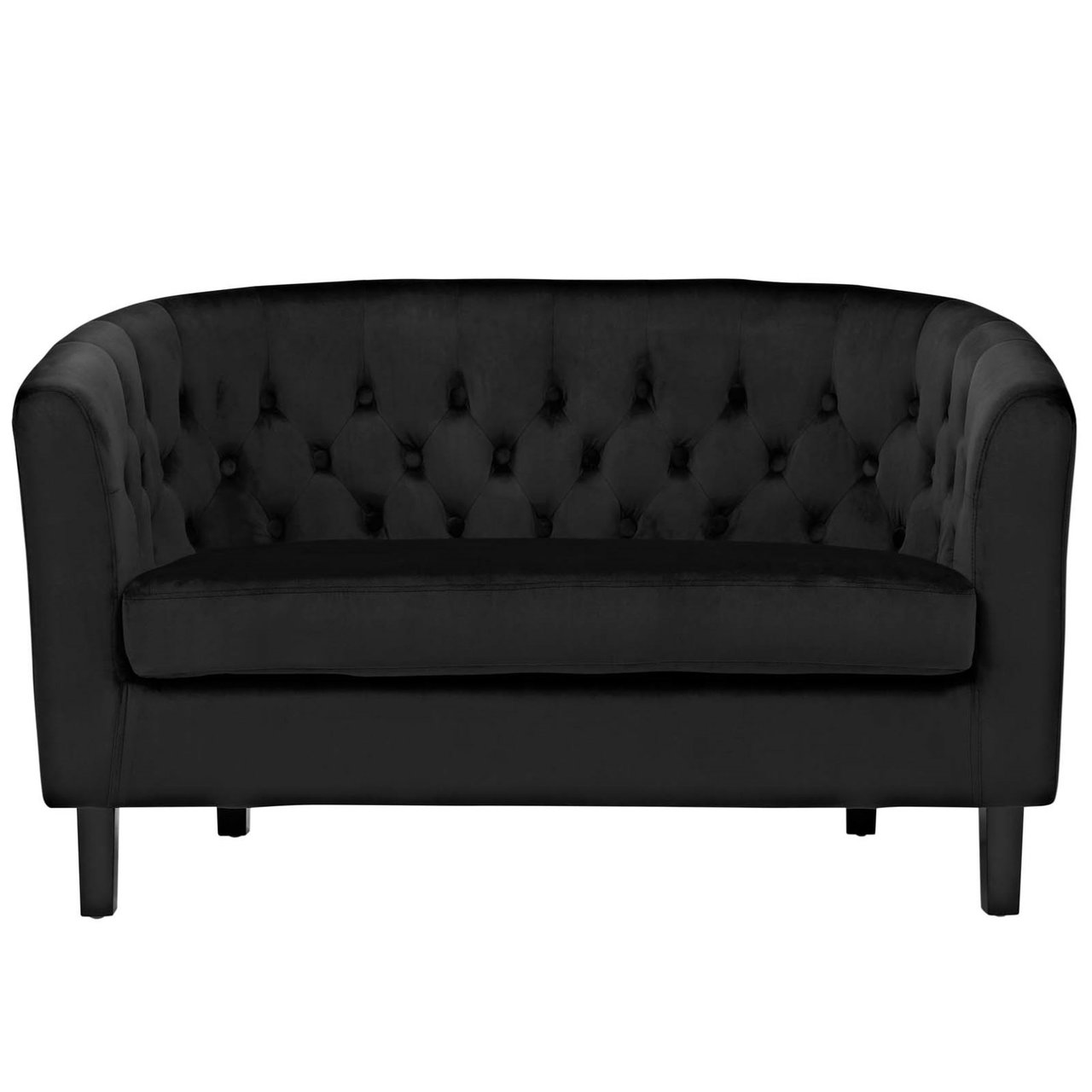 Prospect Velvet Loveseat, Black, Fabric 11658