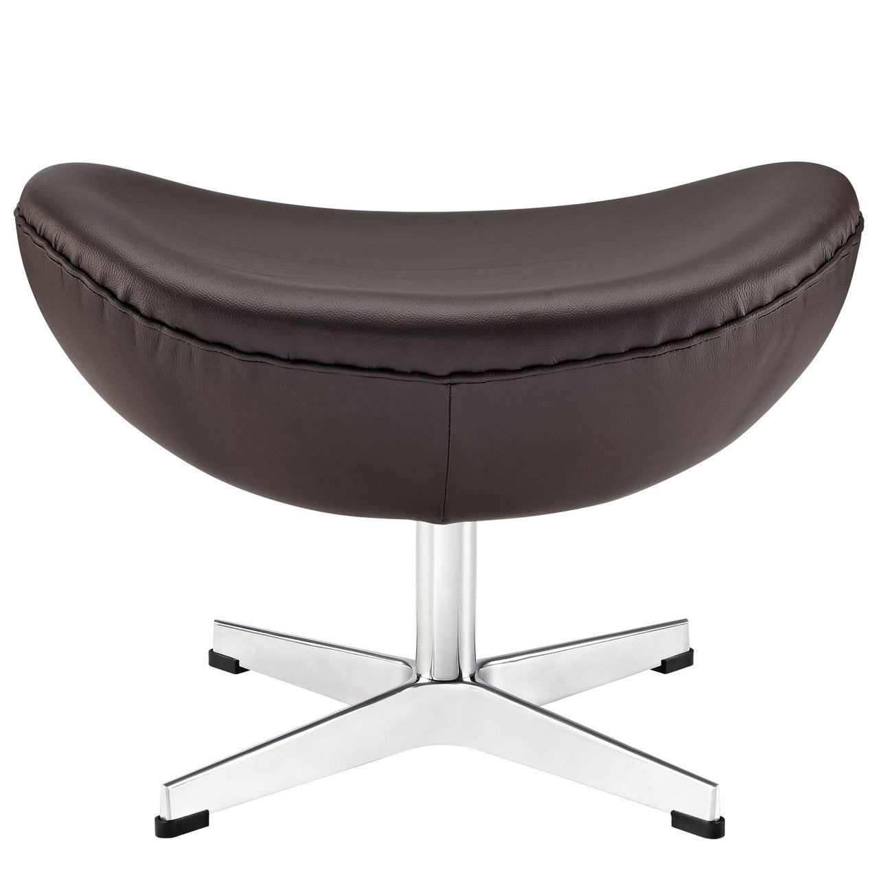 Glove Leather Ottoman in Brown
