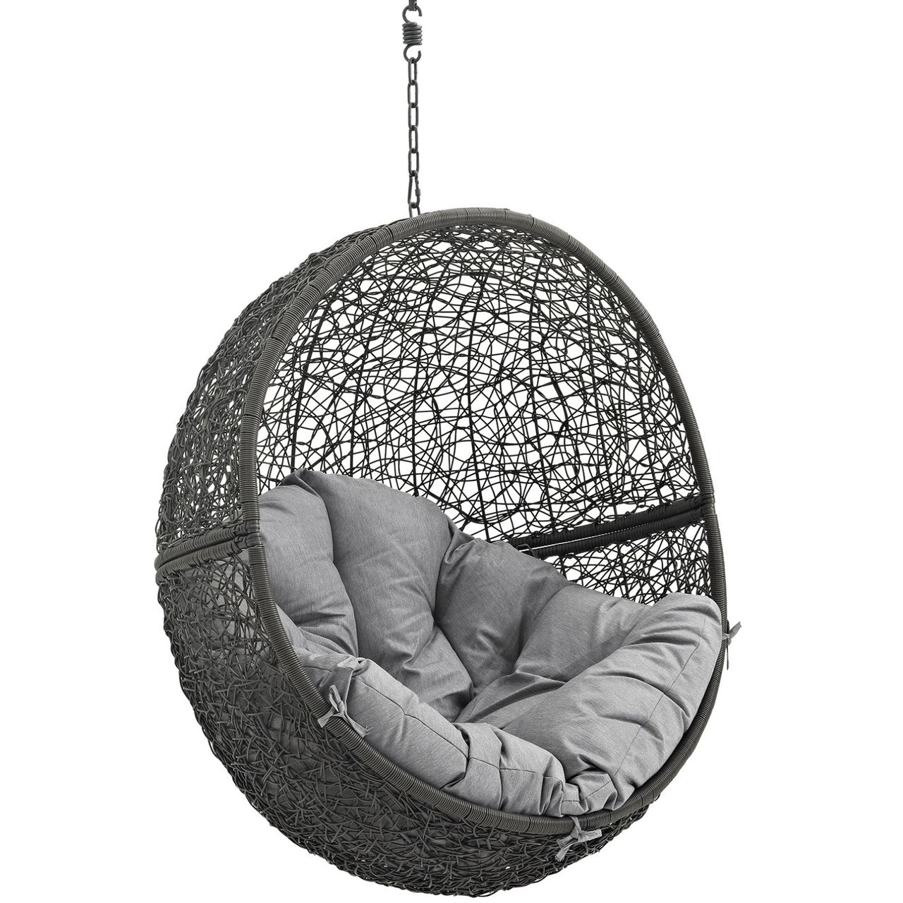Hide Outdoor Patio Swing Chair Without Stand, Grey, Rattan 11729