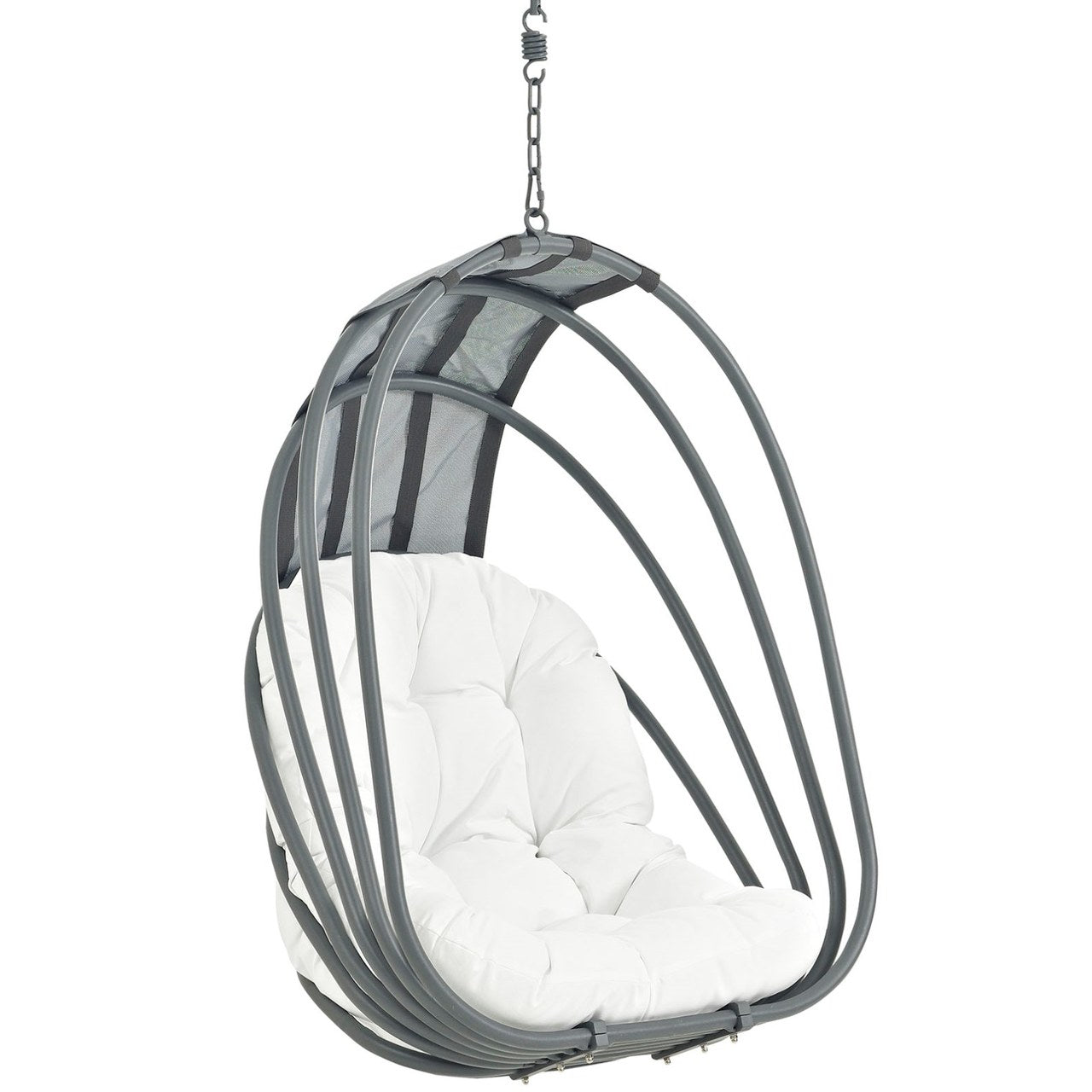 Whisk Outdoor Patio Swing Chair Without Stand, White, Rattan 11753
