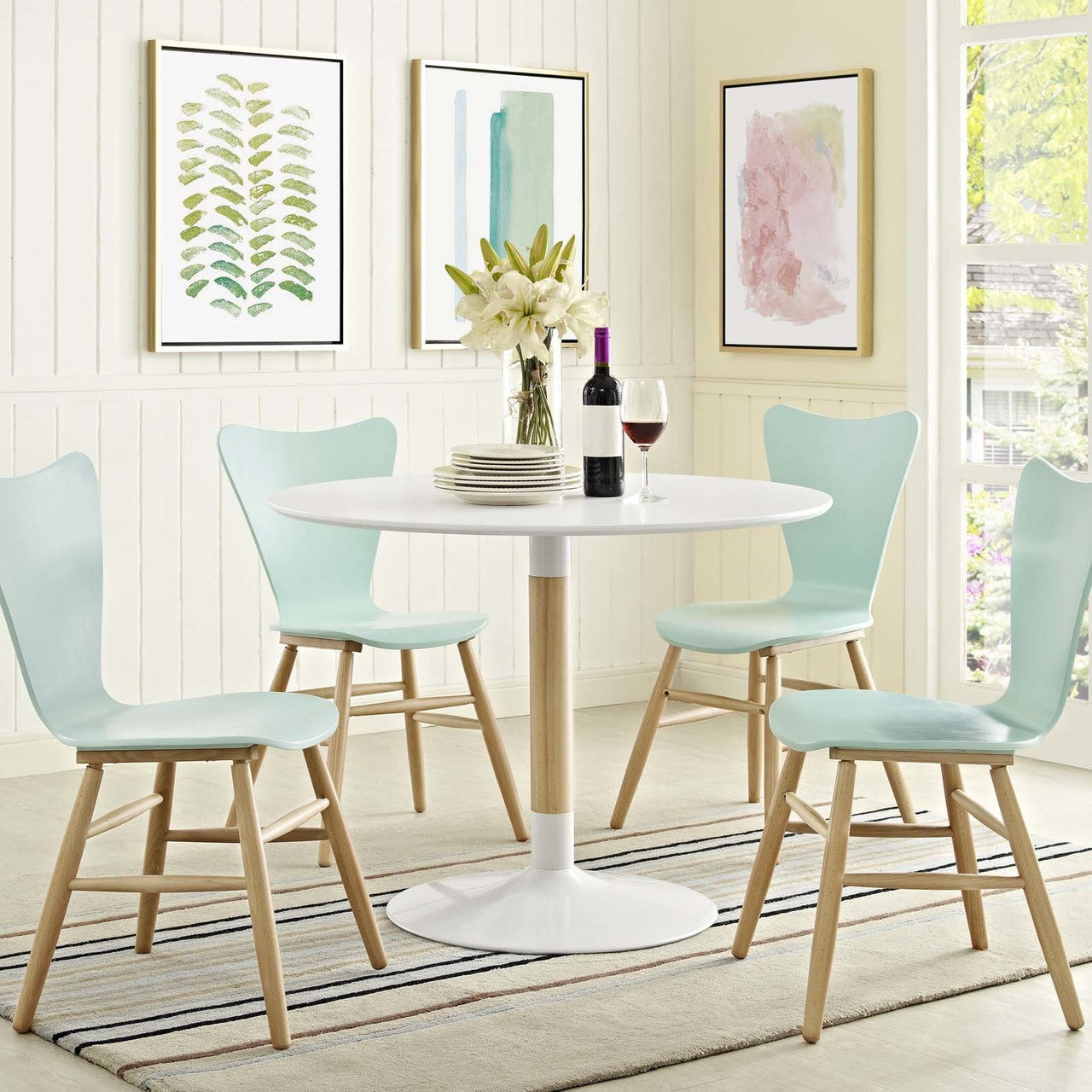Whirl Round Dining Table, Wood, White 13607