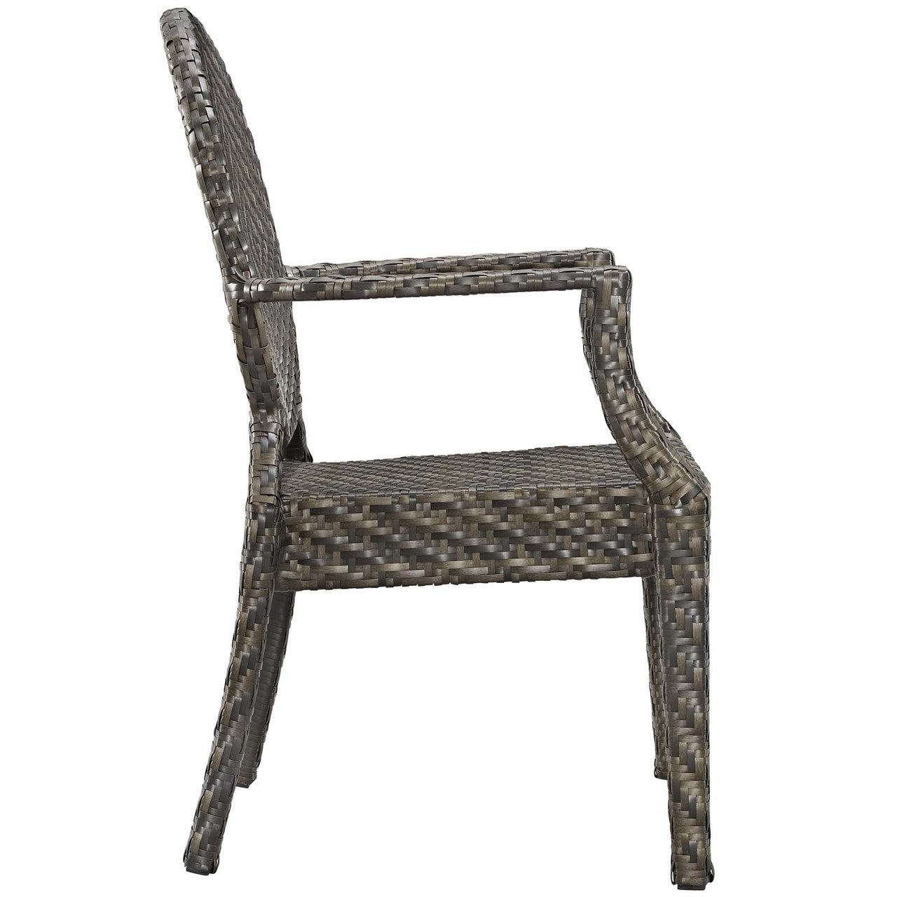 Casper Dining Outdoor Patio Armchair, Rattan Wicker, Brown 13634