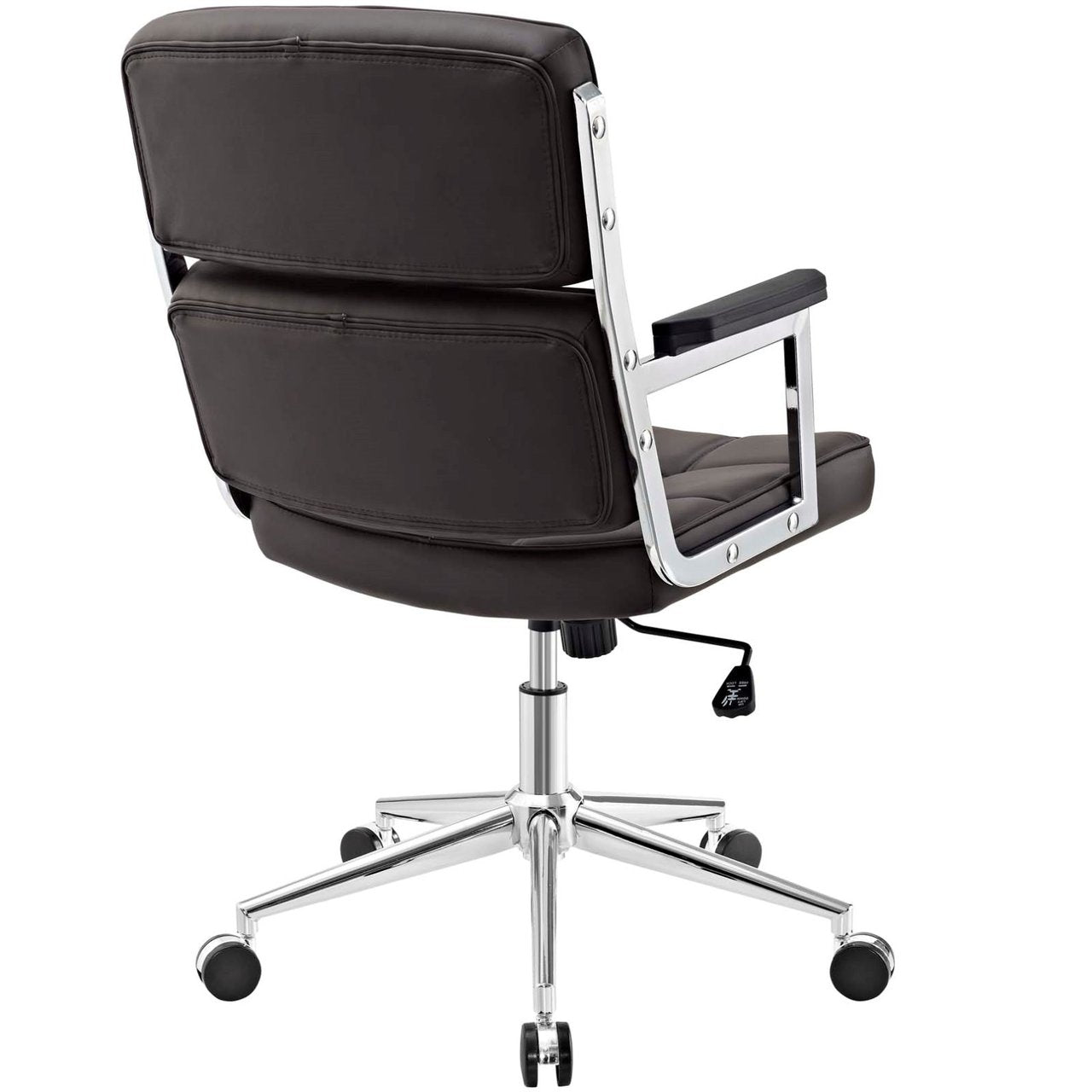 Portray Highback Upholstered Vinyl Office Chair, Brown, Faux Leather 13155