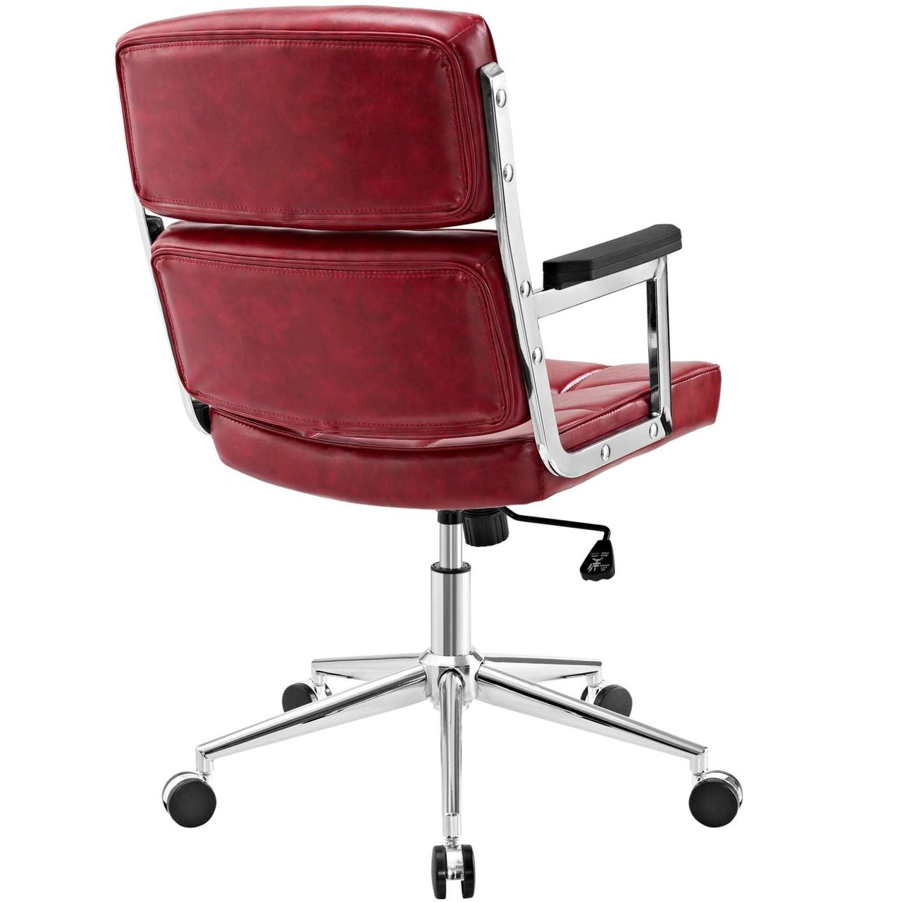 Portray Highback Upholstered Vinyl Office Chair, Red, Faux Leather 13156
