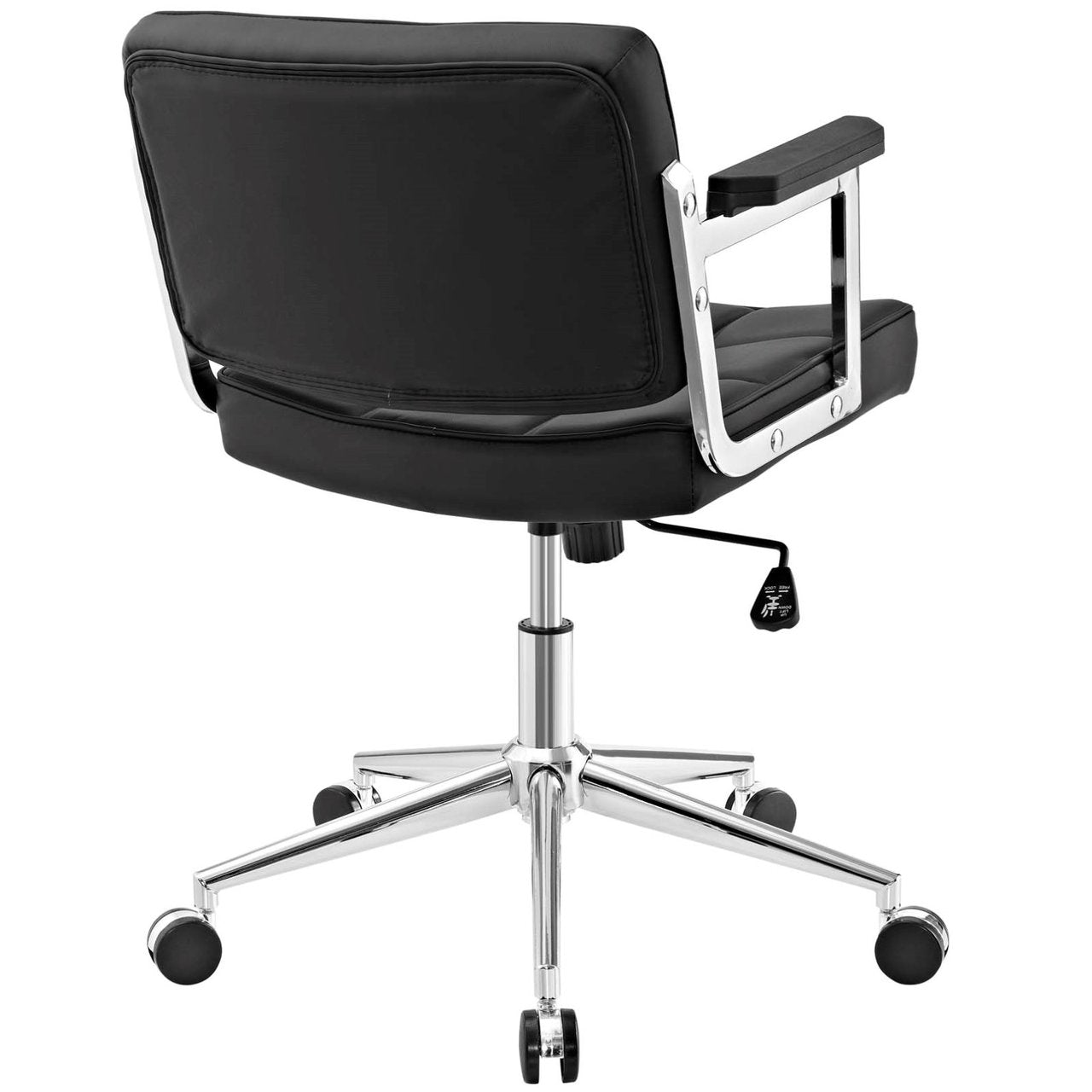 Portray Mid Back Upholstered Vinyl Office Chair, Black, Faux Leather 13158