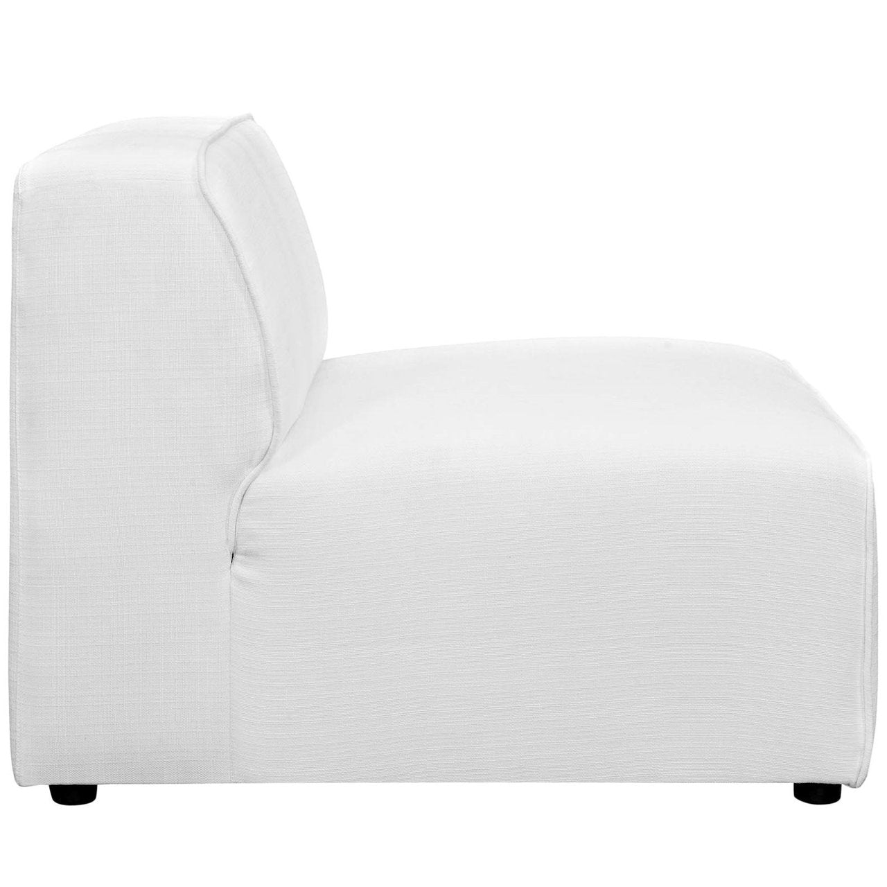 Mingle Fabric Armless, White, Fabric 13190