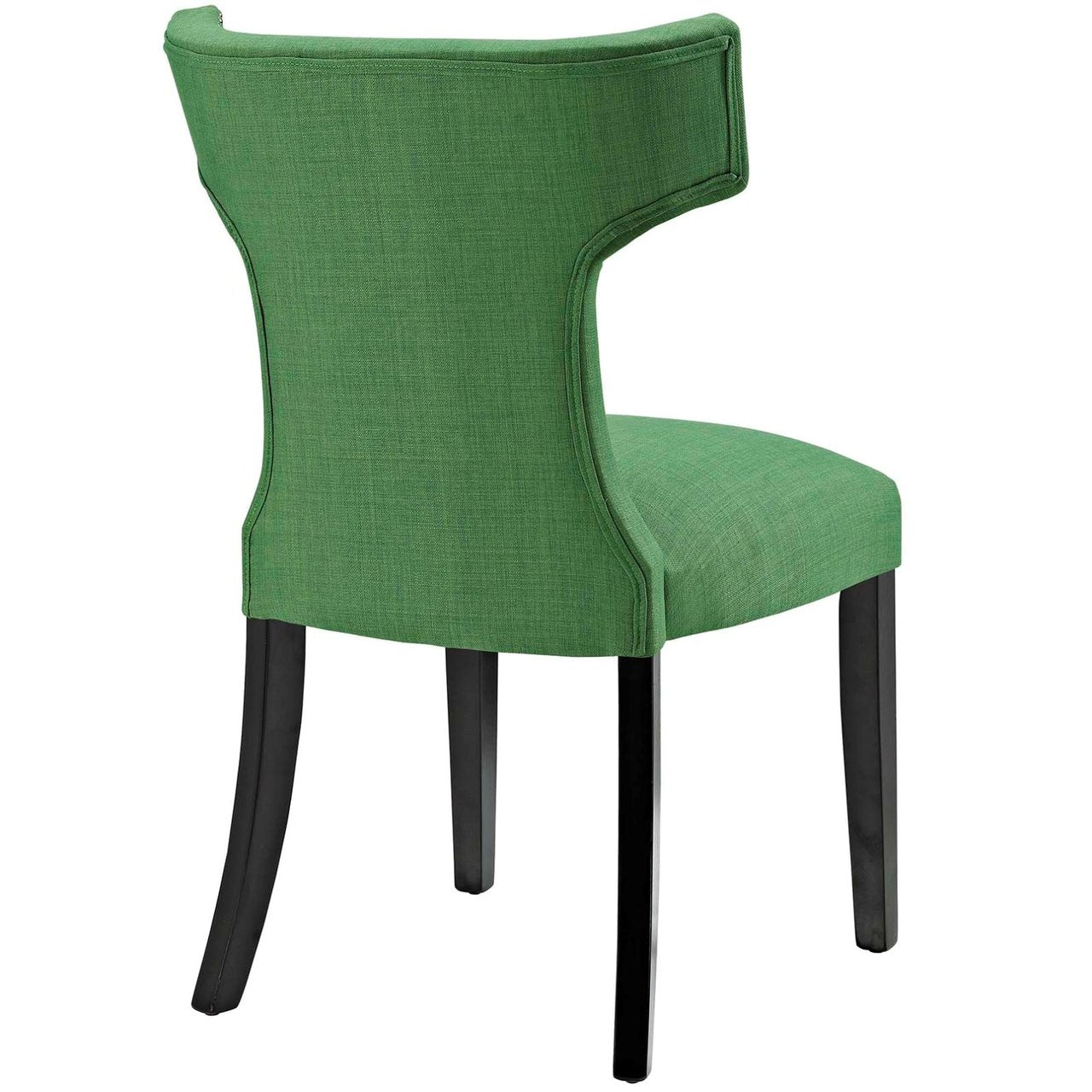 Curve Dining Side Chair Fabric Set of 2, Green, Fabric 11840