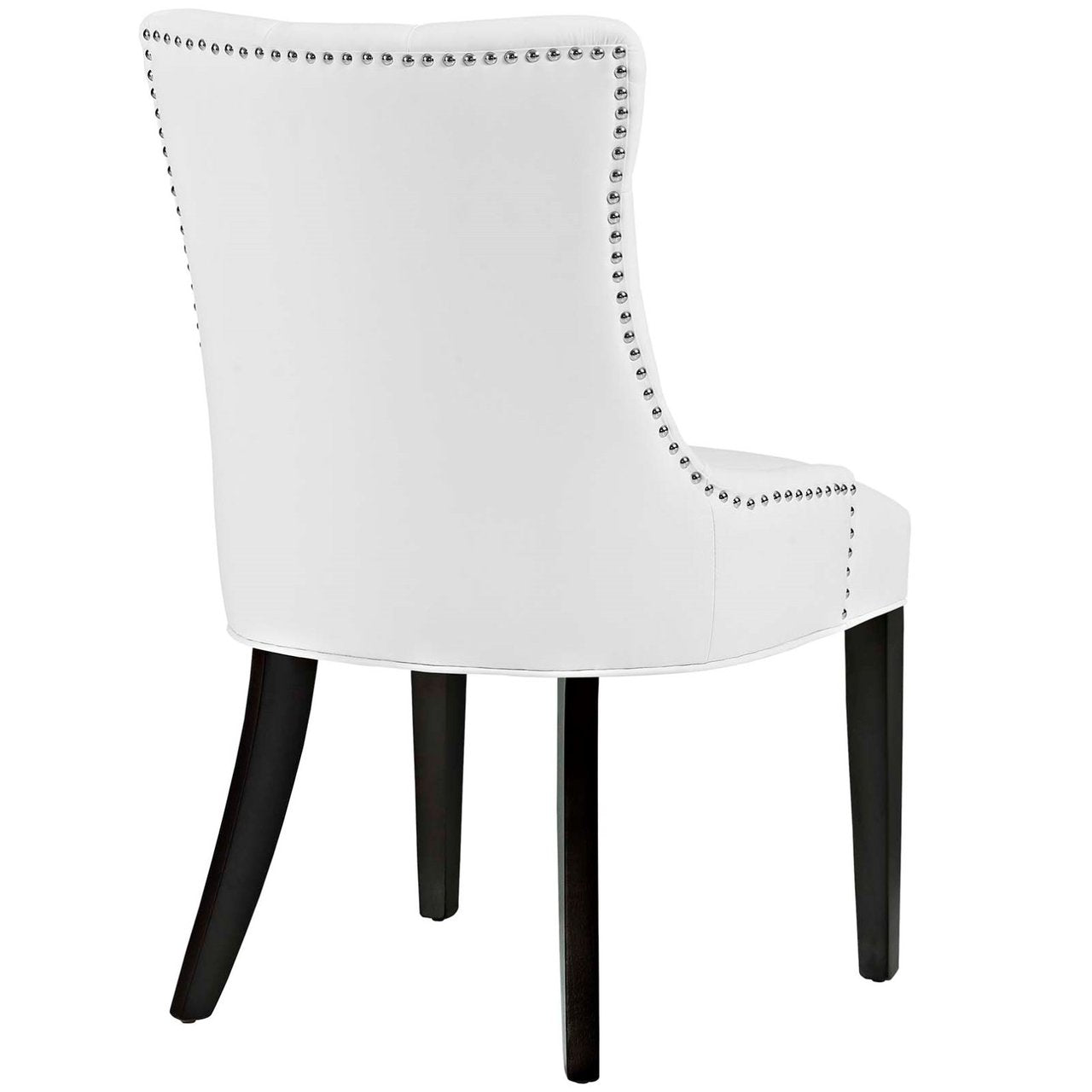 Regent Dining Side Chair Vinyl Set of 2, White, Faux Leather 11846
