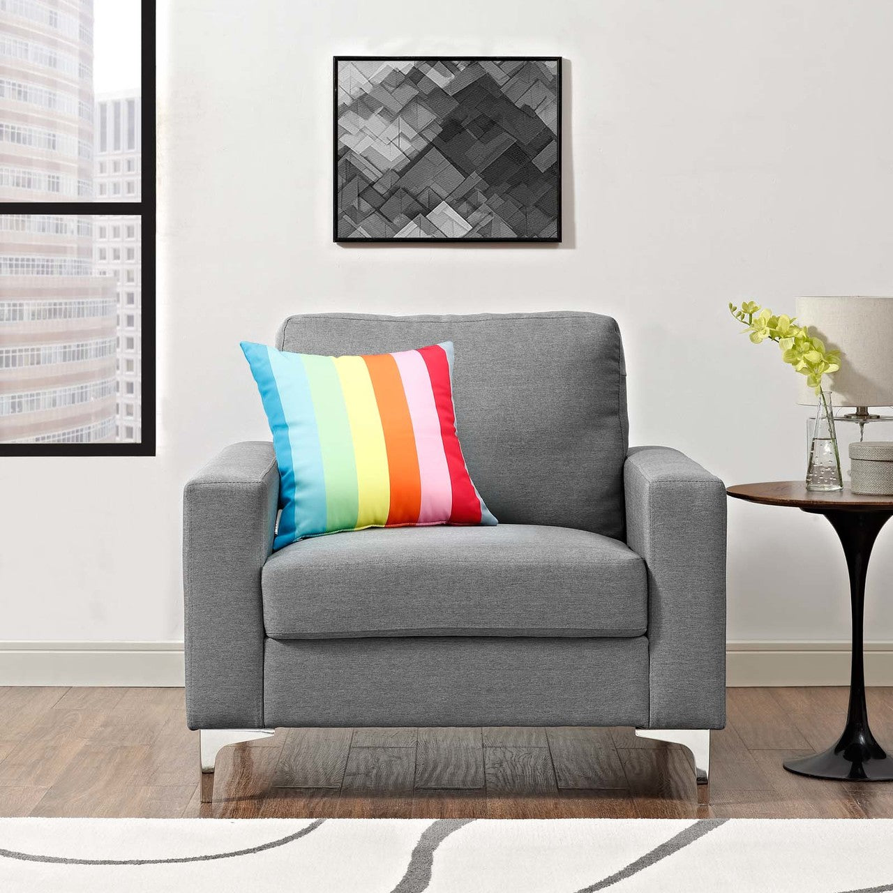 Allure Upholstered Armchair, Fabric, Grey Gray 13657