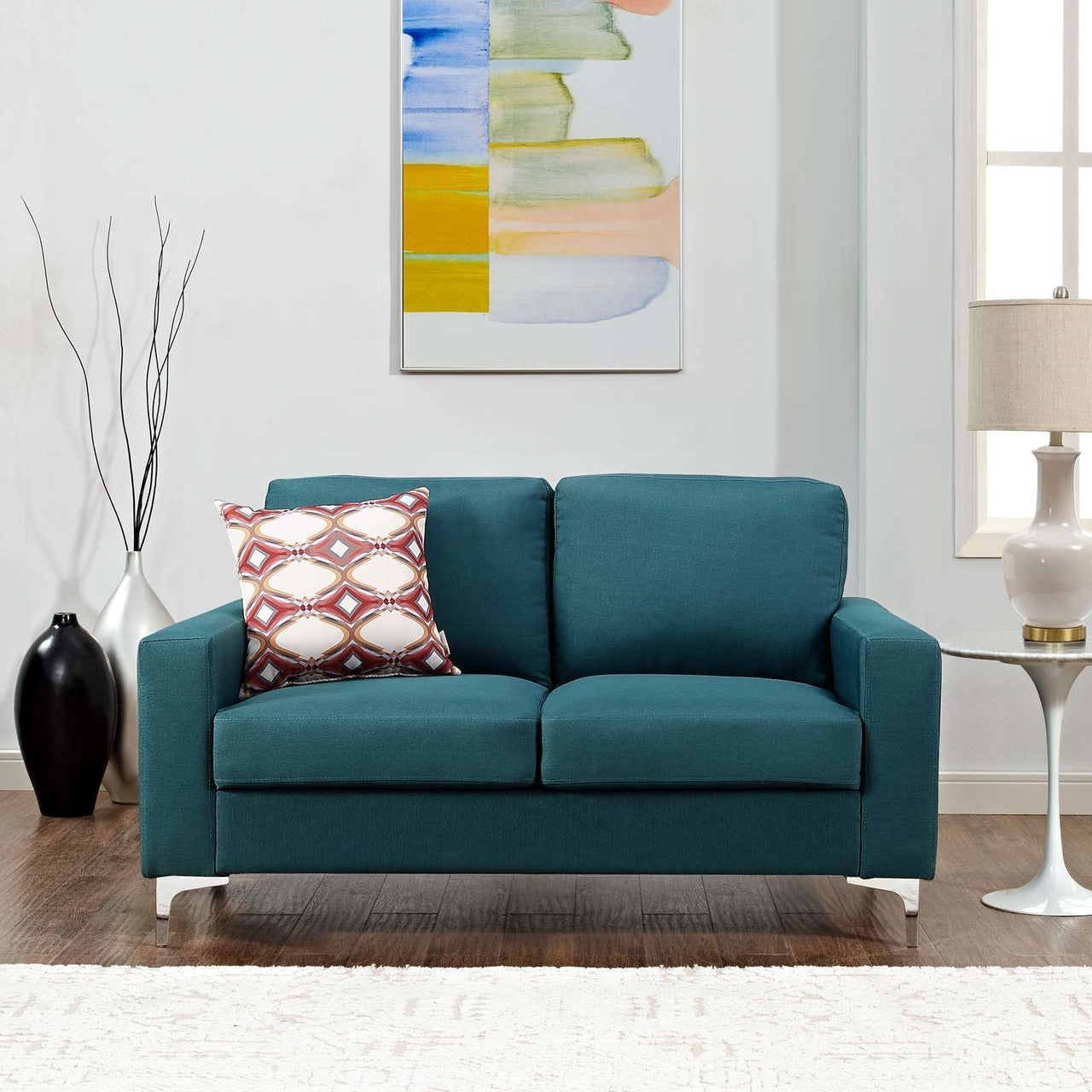 Allure Upholstered Sofa, Fabric, Blue 13658