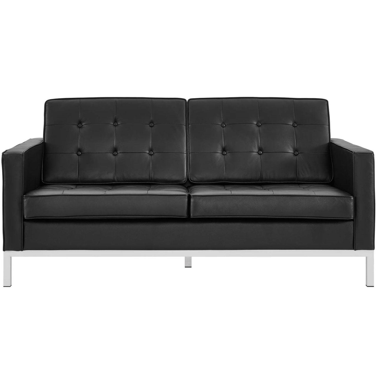 Loft Leather Loveseat, Black, Leather 13088