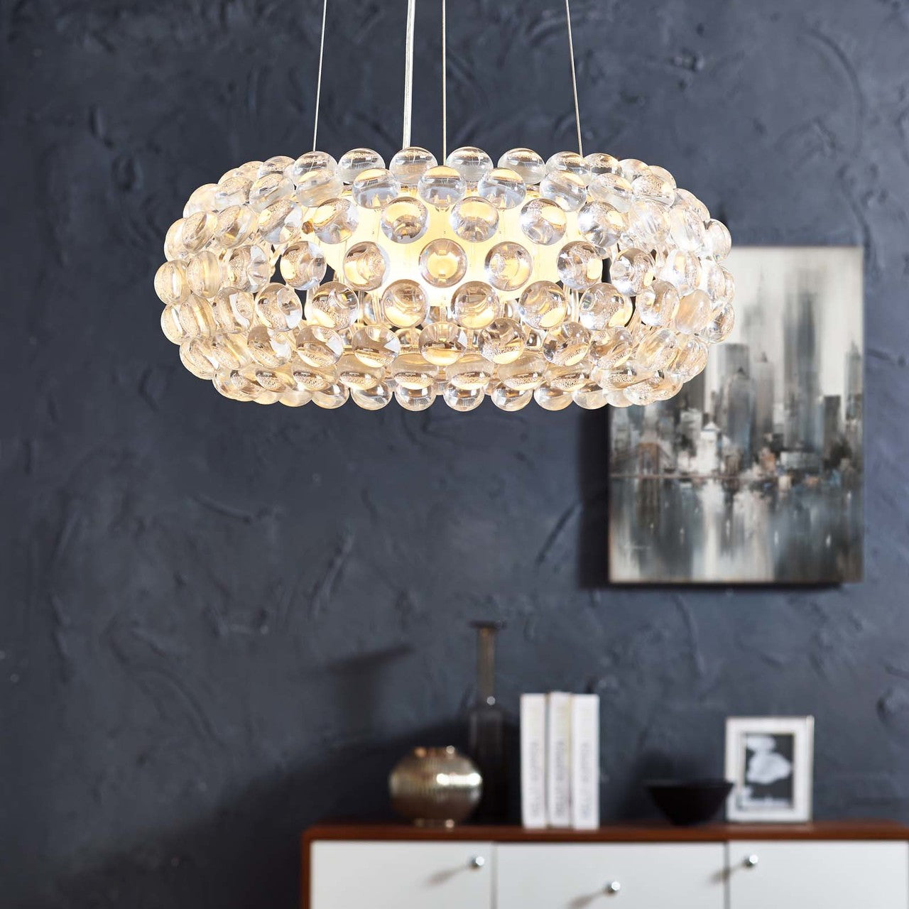 Halo 20 Pendant Chandelier, Plastic, Clear 13859