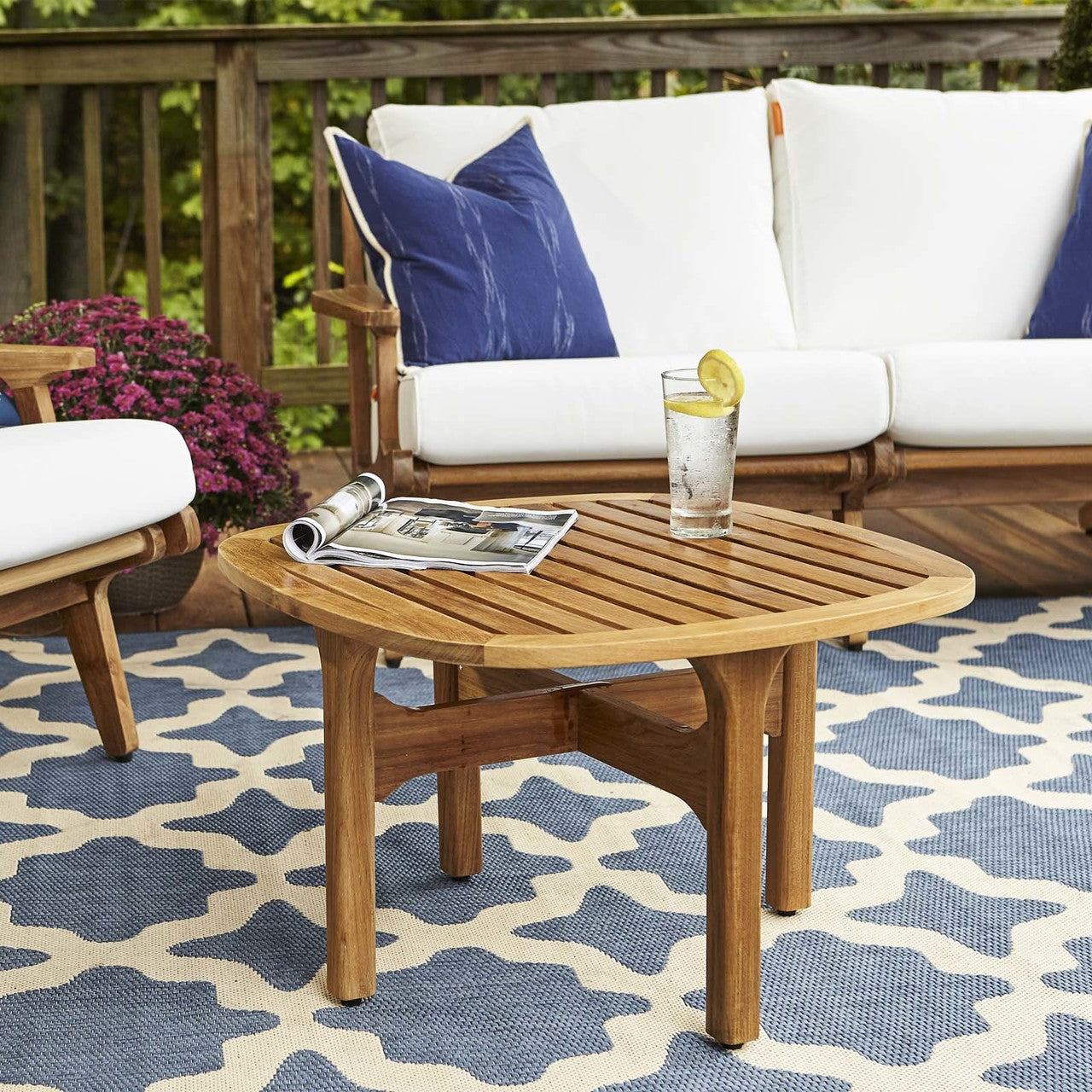 Saratoga Outdoor Patio Teak Coffee Table, Wood, Natural 15285