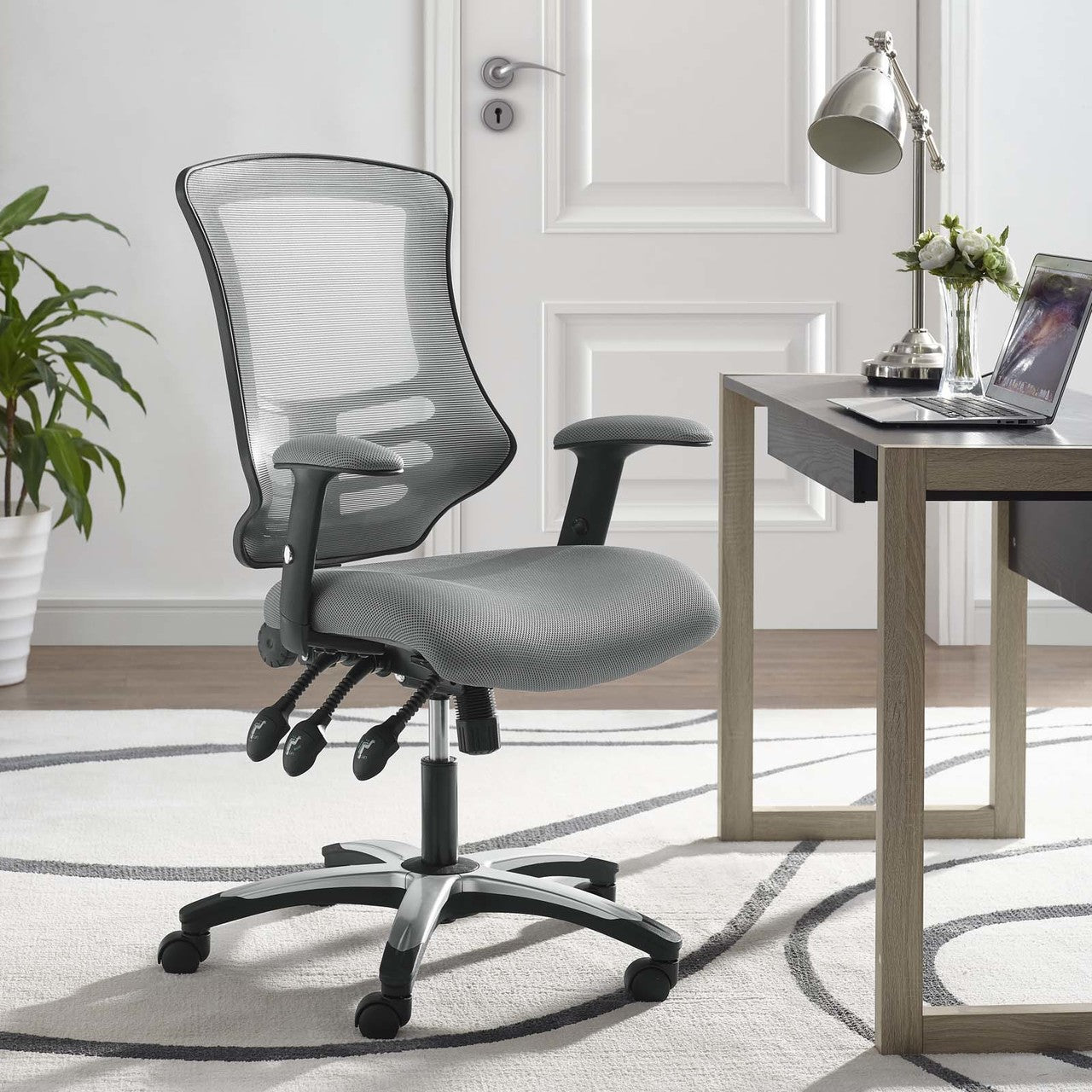 Calibrate Mesh Office Chair, Fabric, Grey Gray 14074