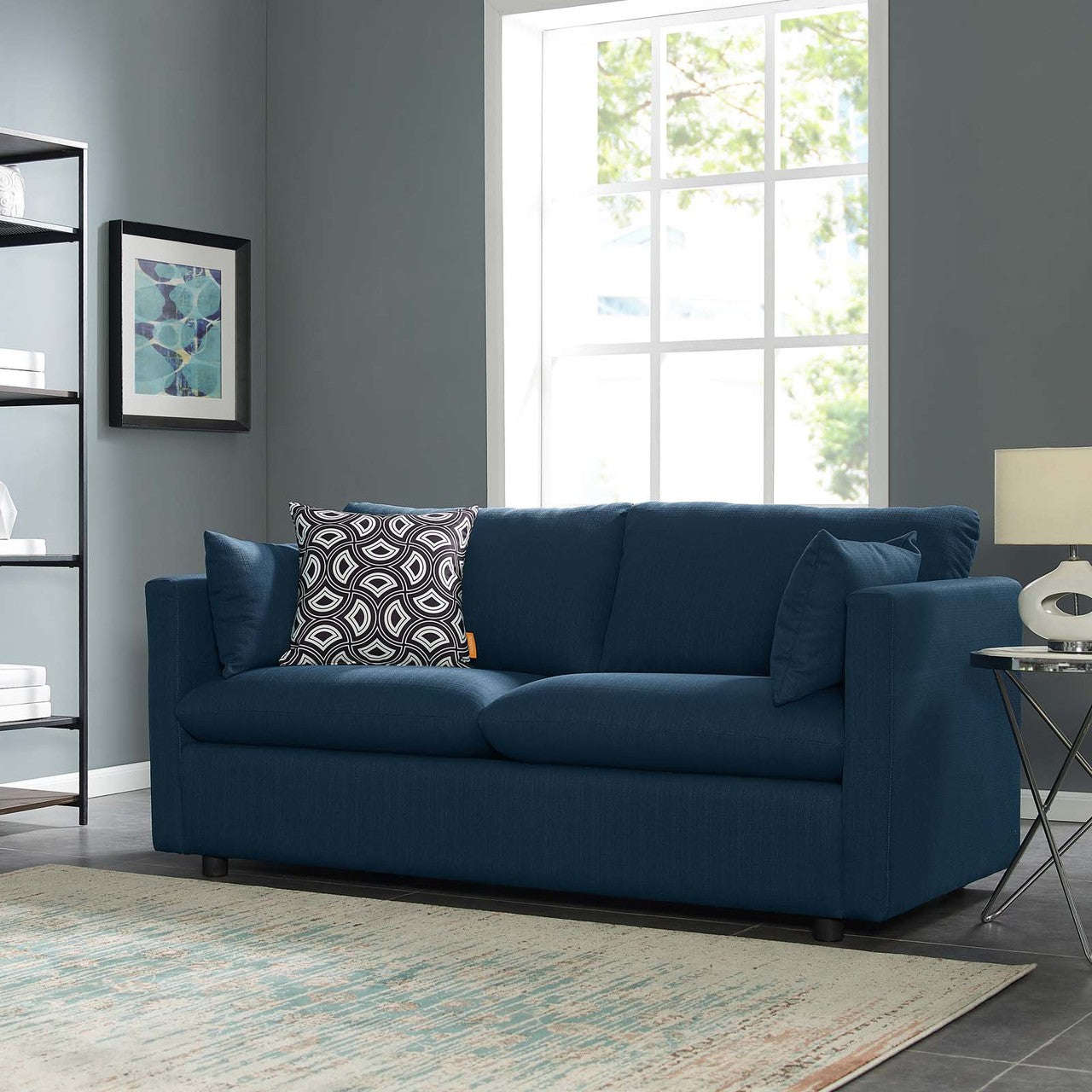 Activate Upholstered Fabric Sofa, Fabric, Navy Blue 15021