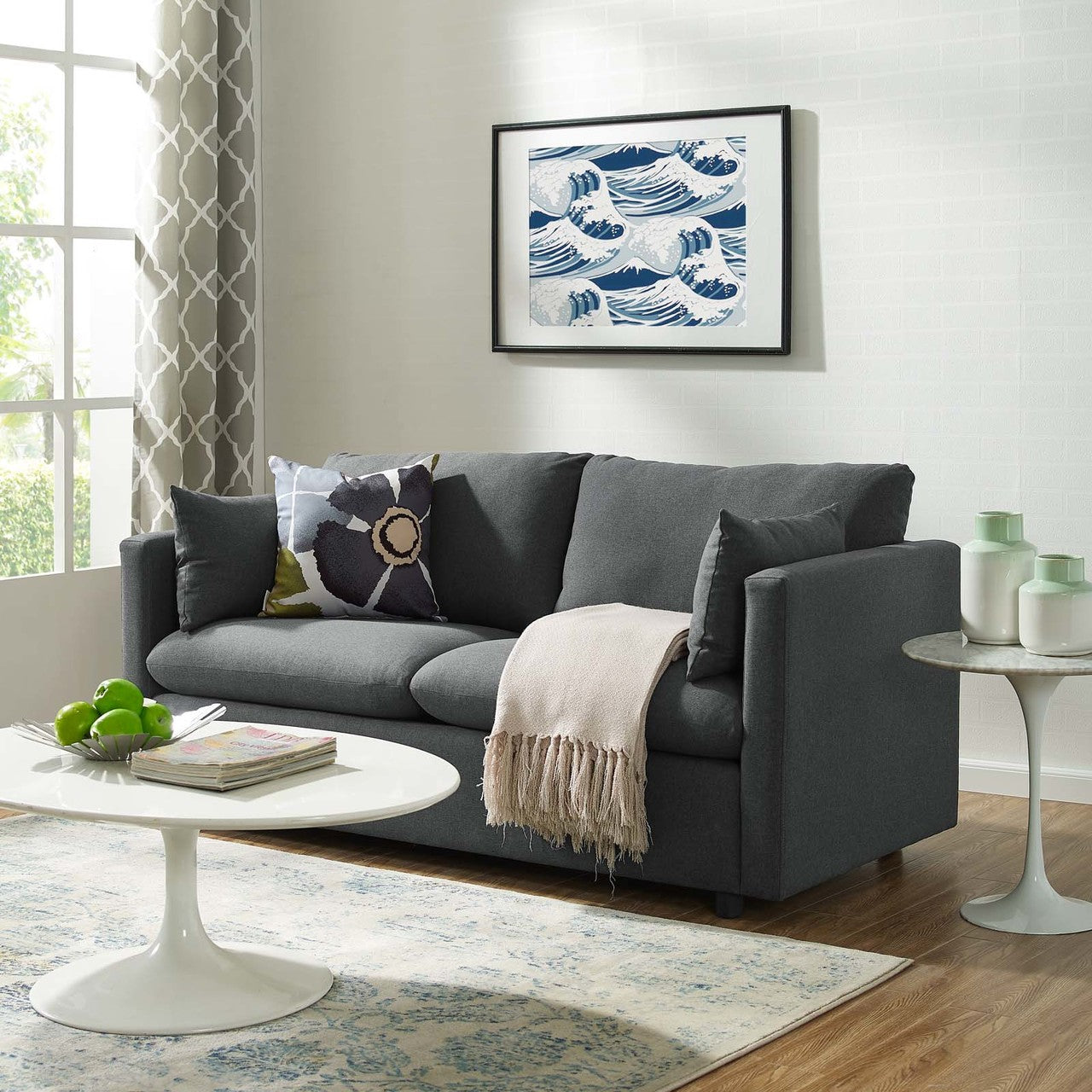 Activate Upholstered Fabric Sofa, Fabric, Grey Gray 15023