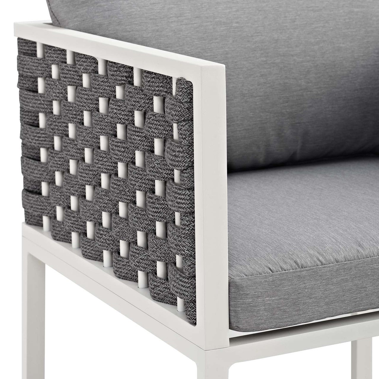Stance Outdoor Patio Aluminum Dining Armchair, Aluminum Metal Steel, White 14084