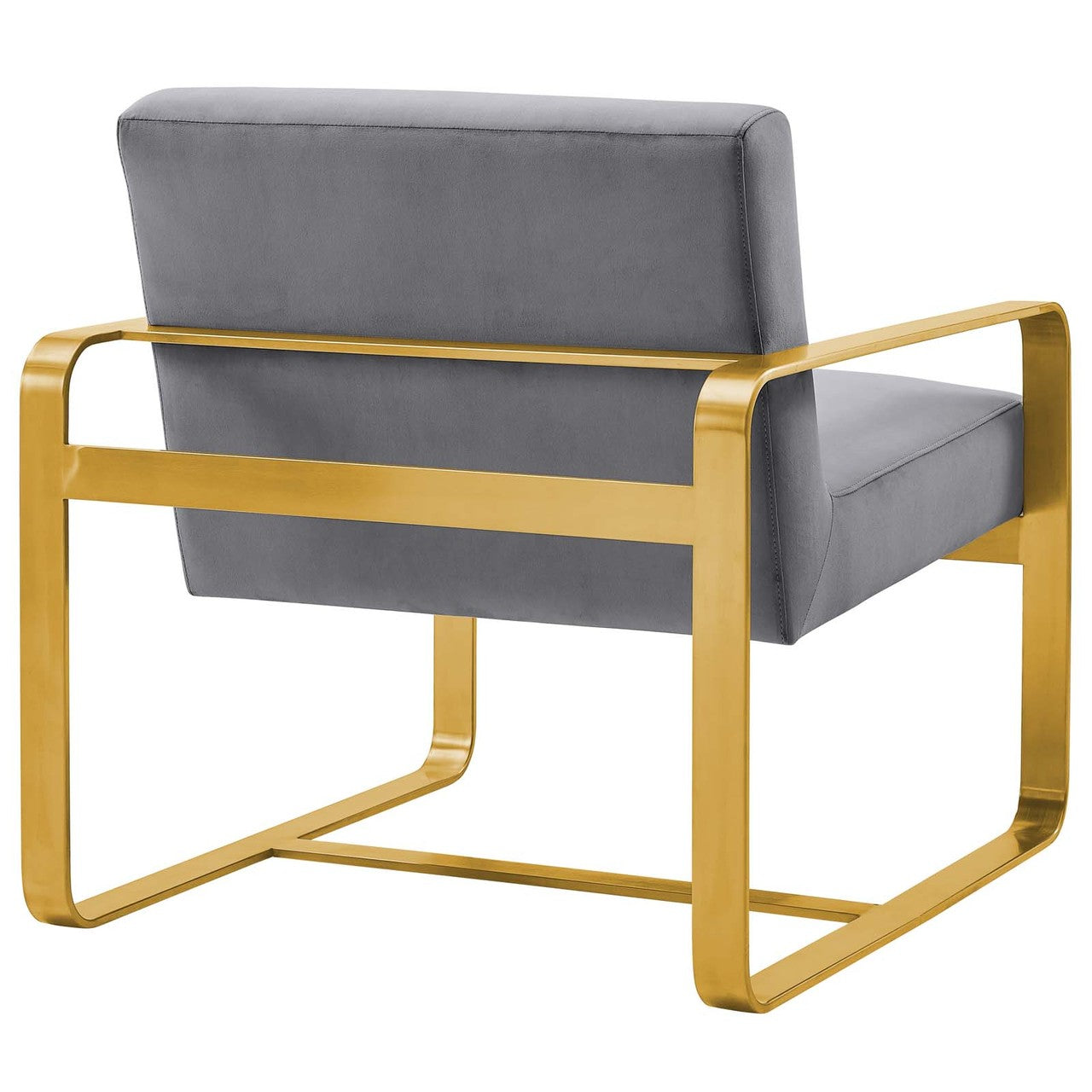 Astute Upholstered Velvet Armchair, Velvet Fabric, Grey Gray 15038