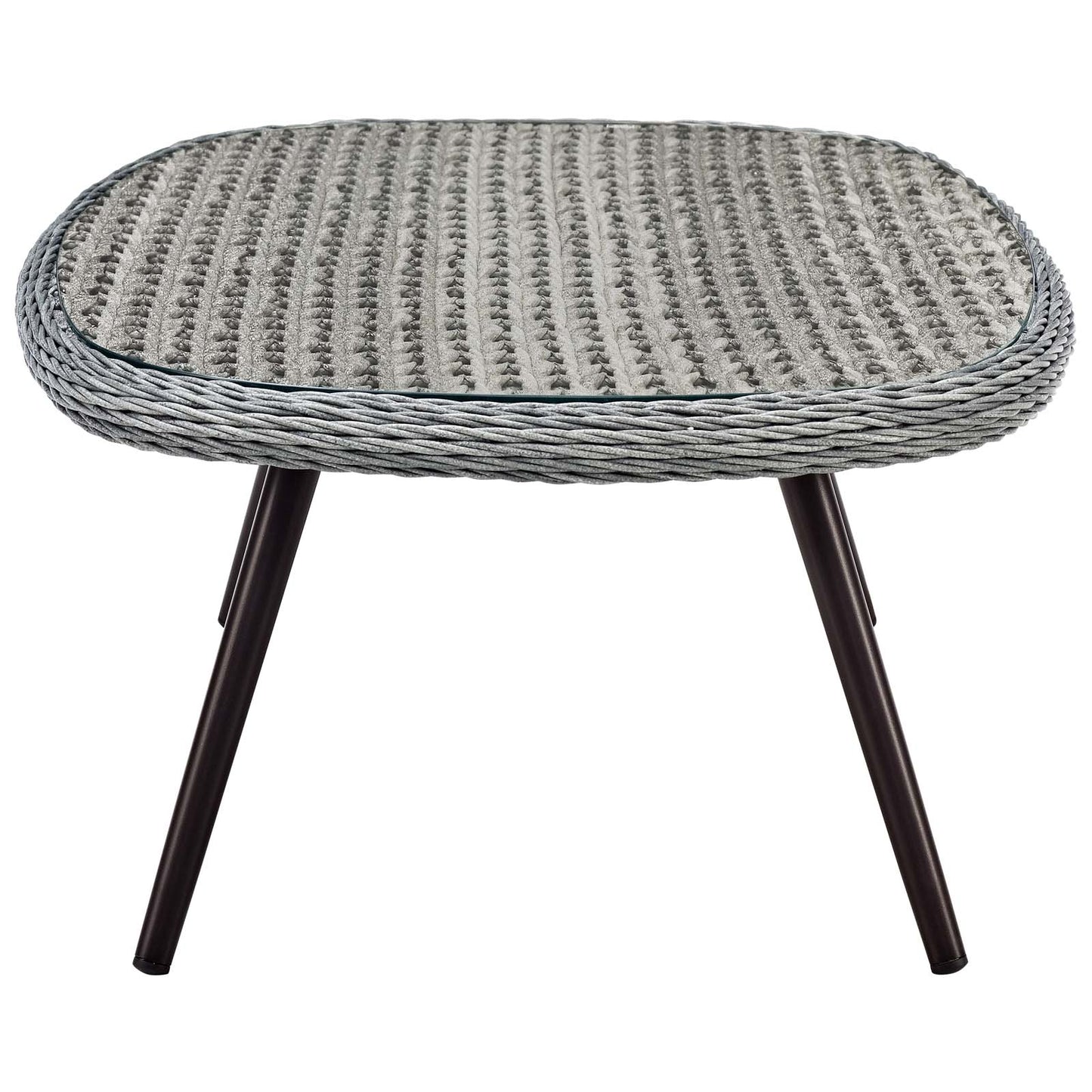 Endeavor 3 Piece Outdoor Patio Wicker Rattan Sectional Sofa Set, Aluminum Fabric Wicker Rattan, Grey Gray, 17289