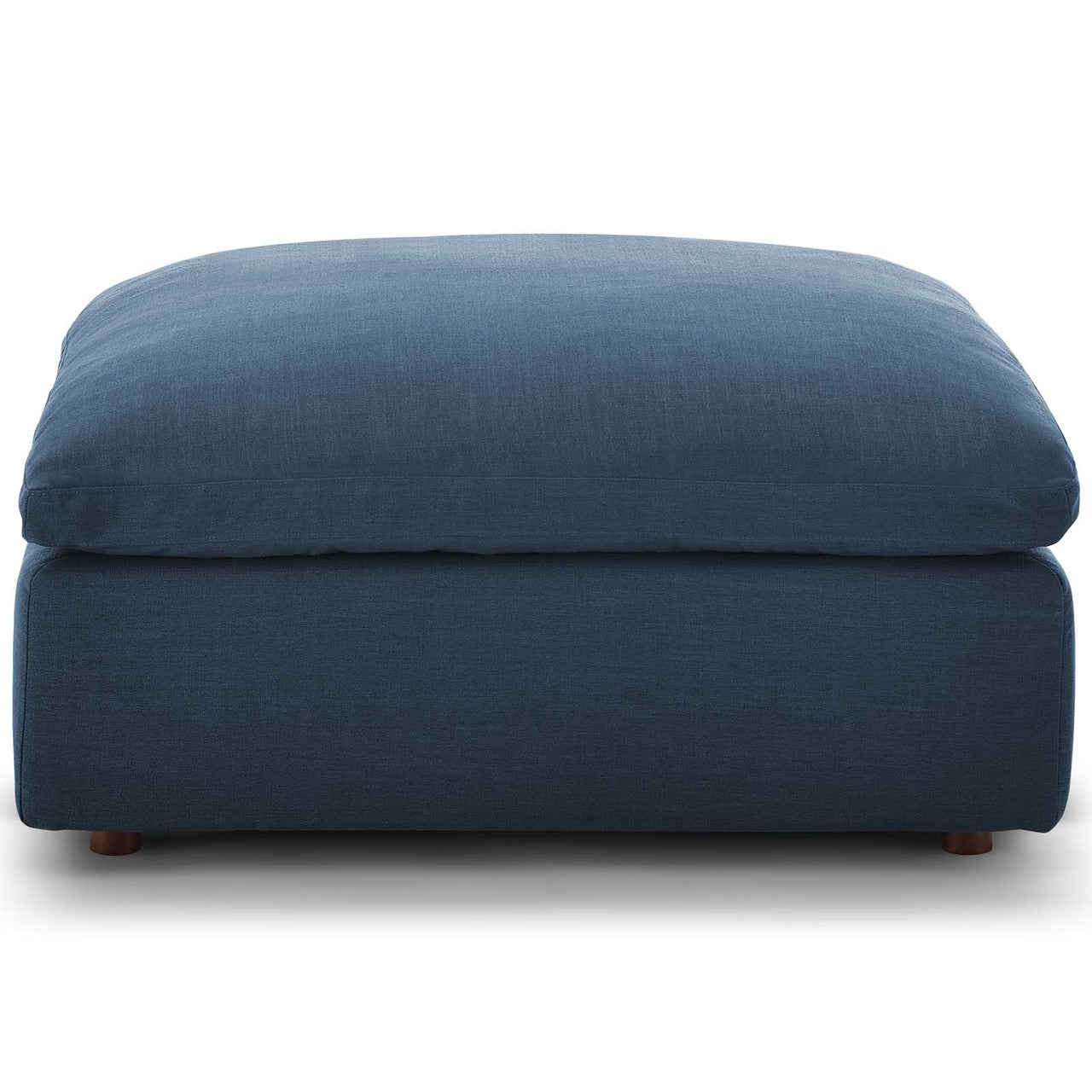 Commix Down Filled Overstuffed Ottoman, Fabric, Navy Blue 15706