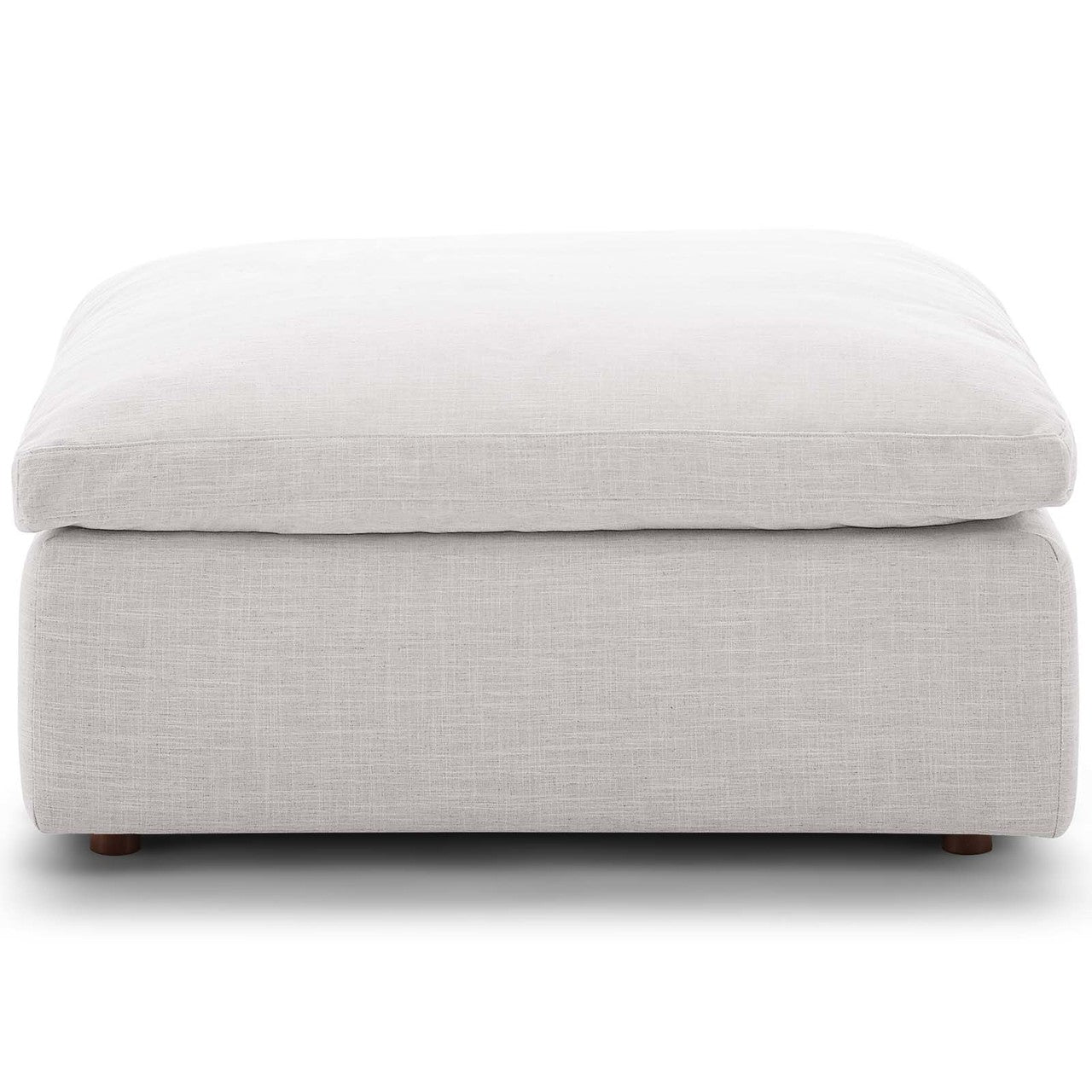 Commix Down Filled Overstuffed Ottoman, Fabric, Beige 15707