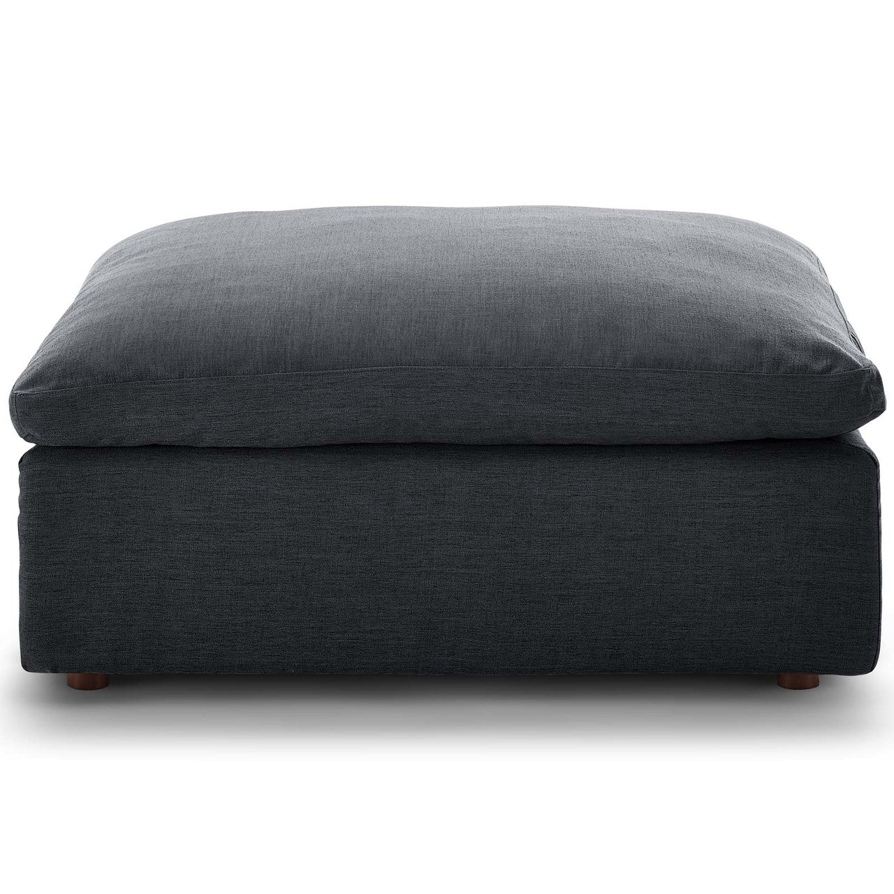 Commix Down Filled Overstuffed Ottoman, Fabric, Grey Gray 15708