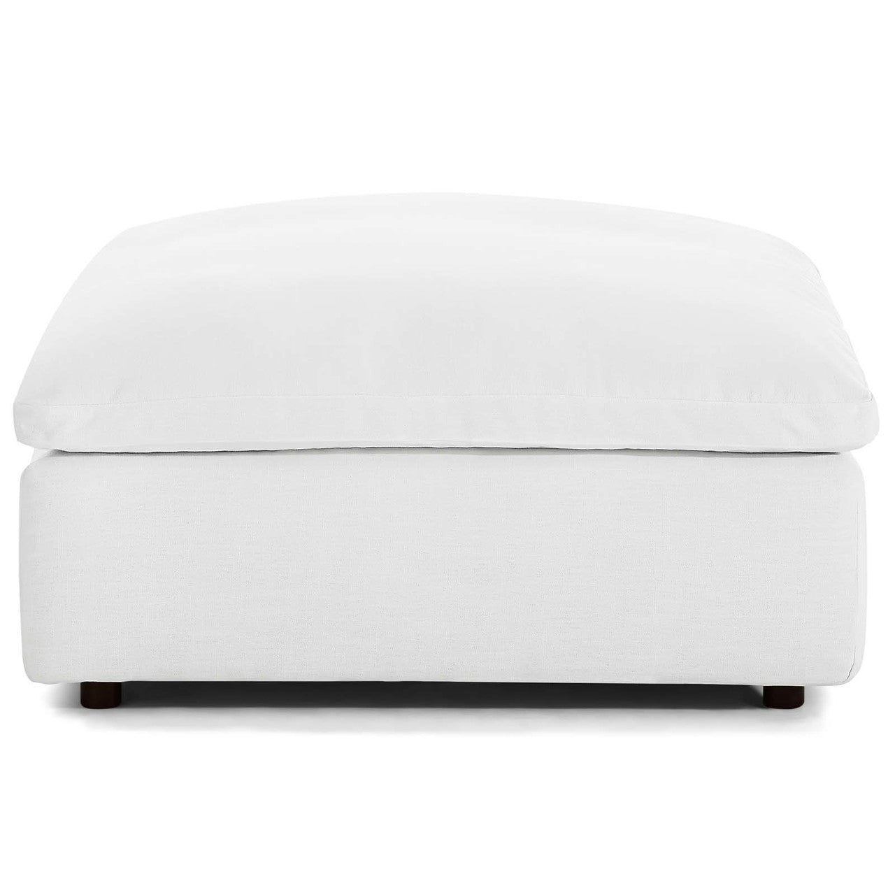 Commix Down Filled Overstuffed Ottoman, Fabric, White 15710
