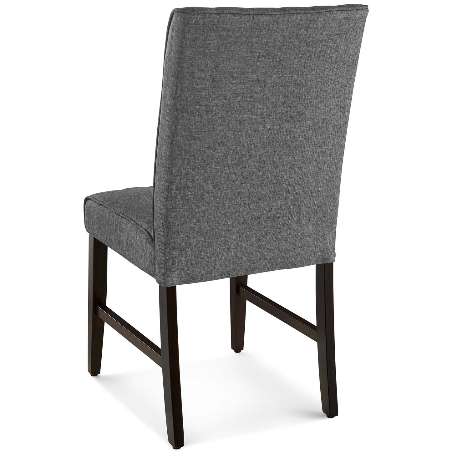 Motivate Channel Tufted Upholstered Fabric Dining Chair Set of 2, Fabric, Wood, Grey Gray, 18163