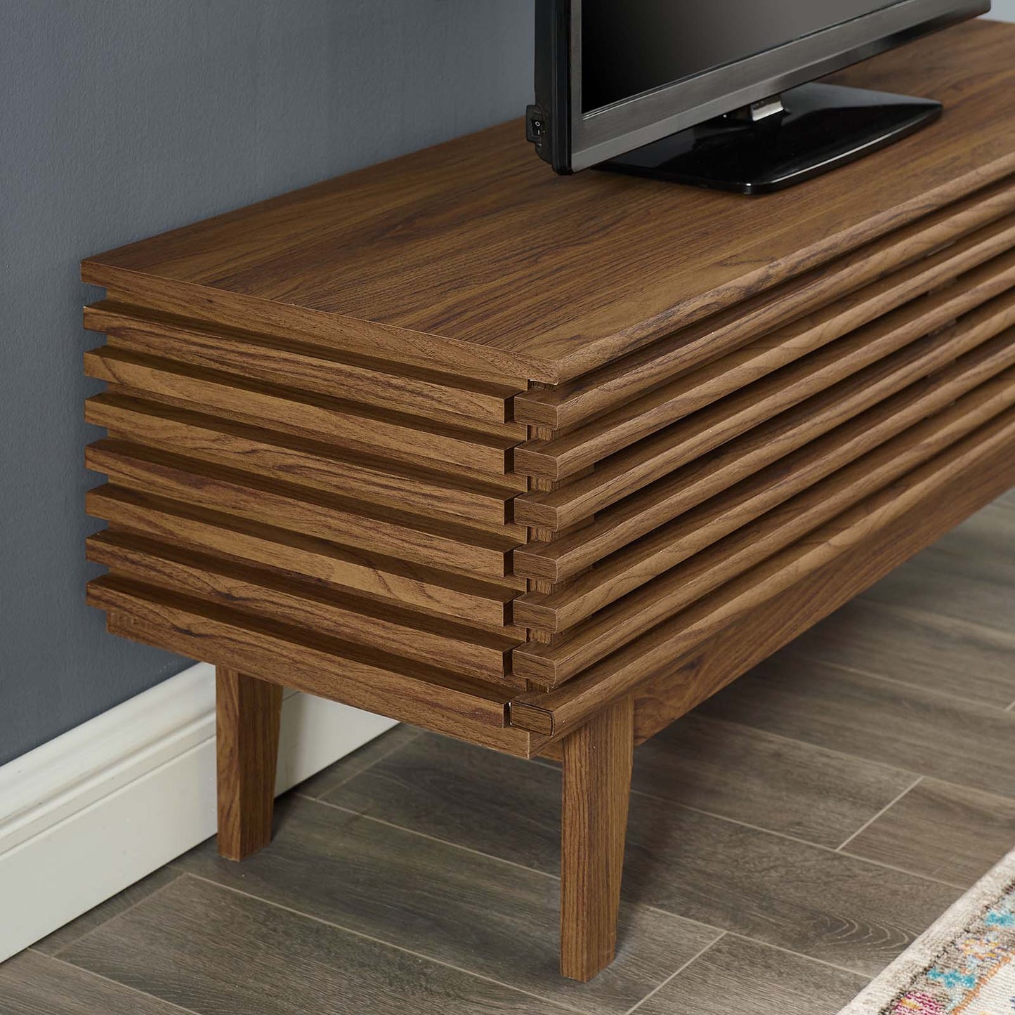 Render 46" TV Stand, Wood, Natural Walnut Brown, 17995