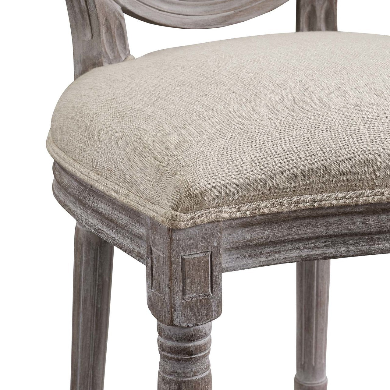 Arise Dining Side Chair Upholstered Fabric Set of 4, Fabric Wood, Beige 15802