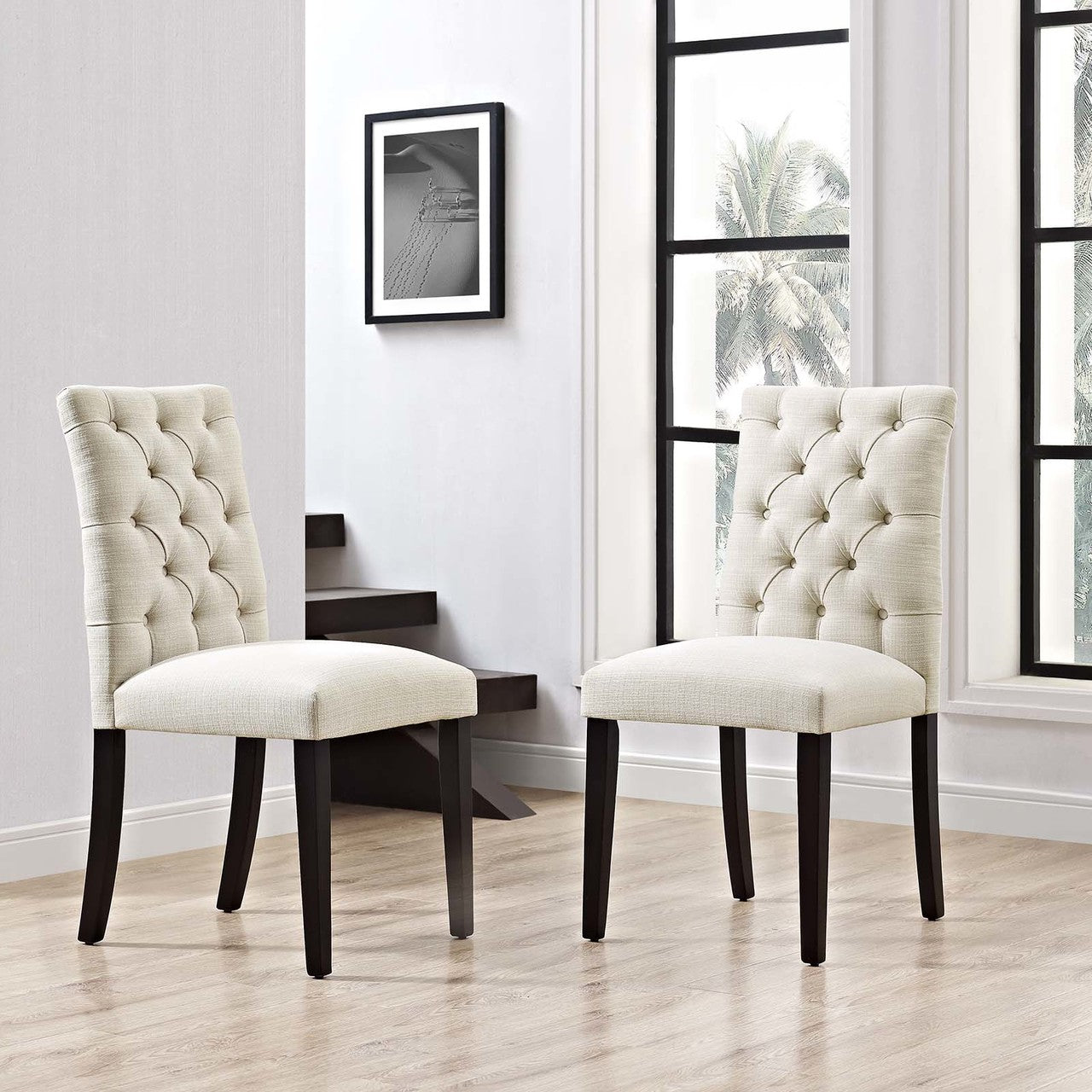 Duchess Dining Chair Fabric Set of 2, Fabric, Beige 15424