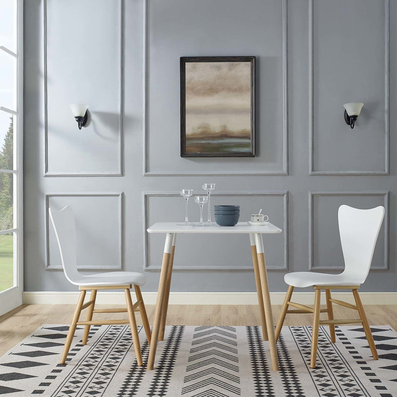 Cascade Dining Chair Set of 2, Wood, White 15438