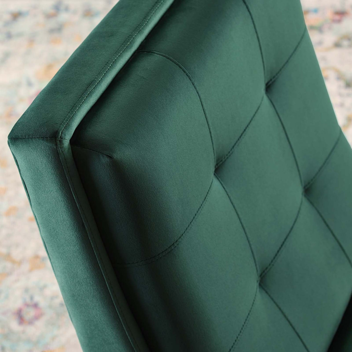 Ramp Upholstered Performance Velvet Lounge Chair and Ottoman Set, Velvet Fabric Wood, Green, 17442