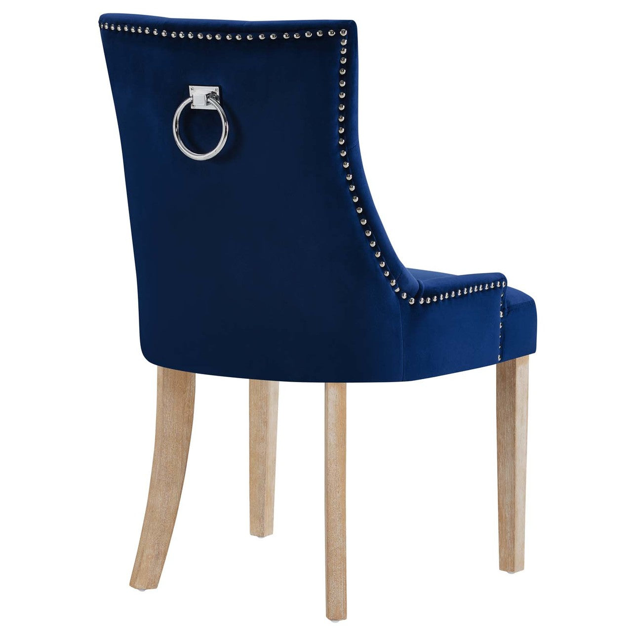 Pose Dining Chair Velvet Set of 4, Velvet Fabric Wood, Navy Blue 15848