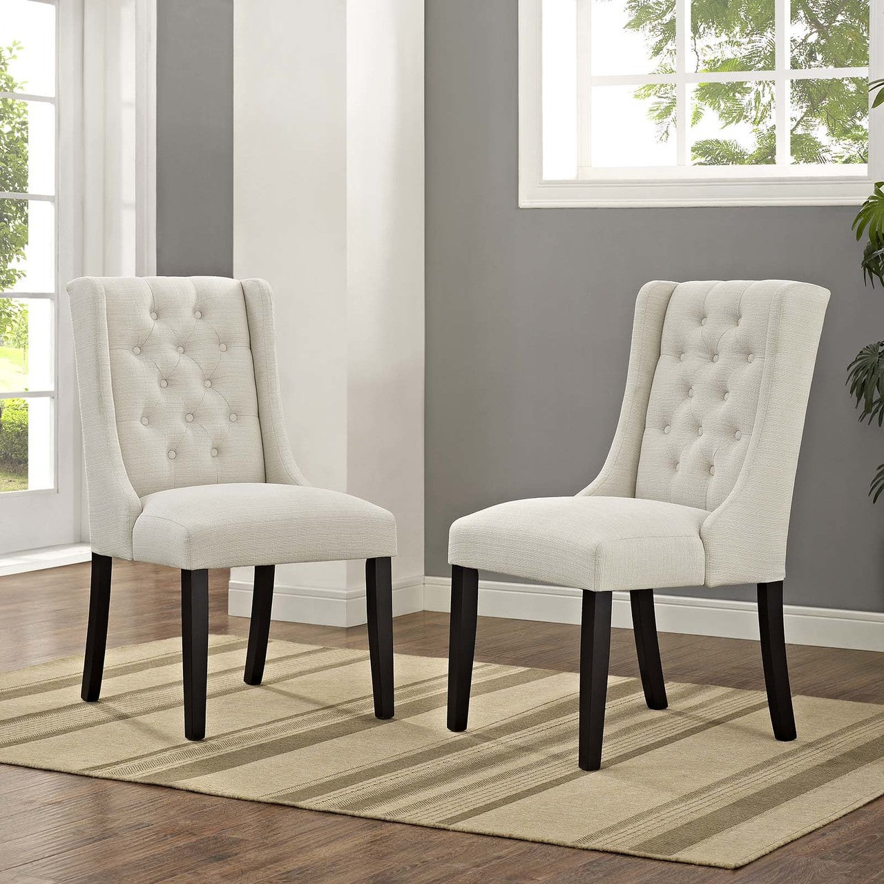 Baronet Dining Chair Fabric Set of 2, Fabric, Beige 15864