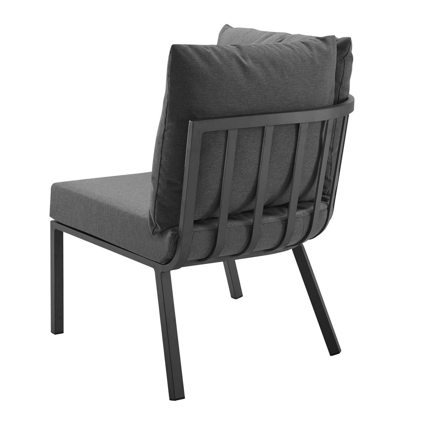 Riverside Outdoor Patio Aluminum Corner Chair, Aluminum, Metal, Steel, Grey Gray, 18217