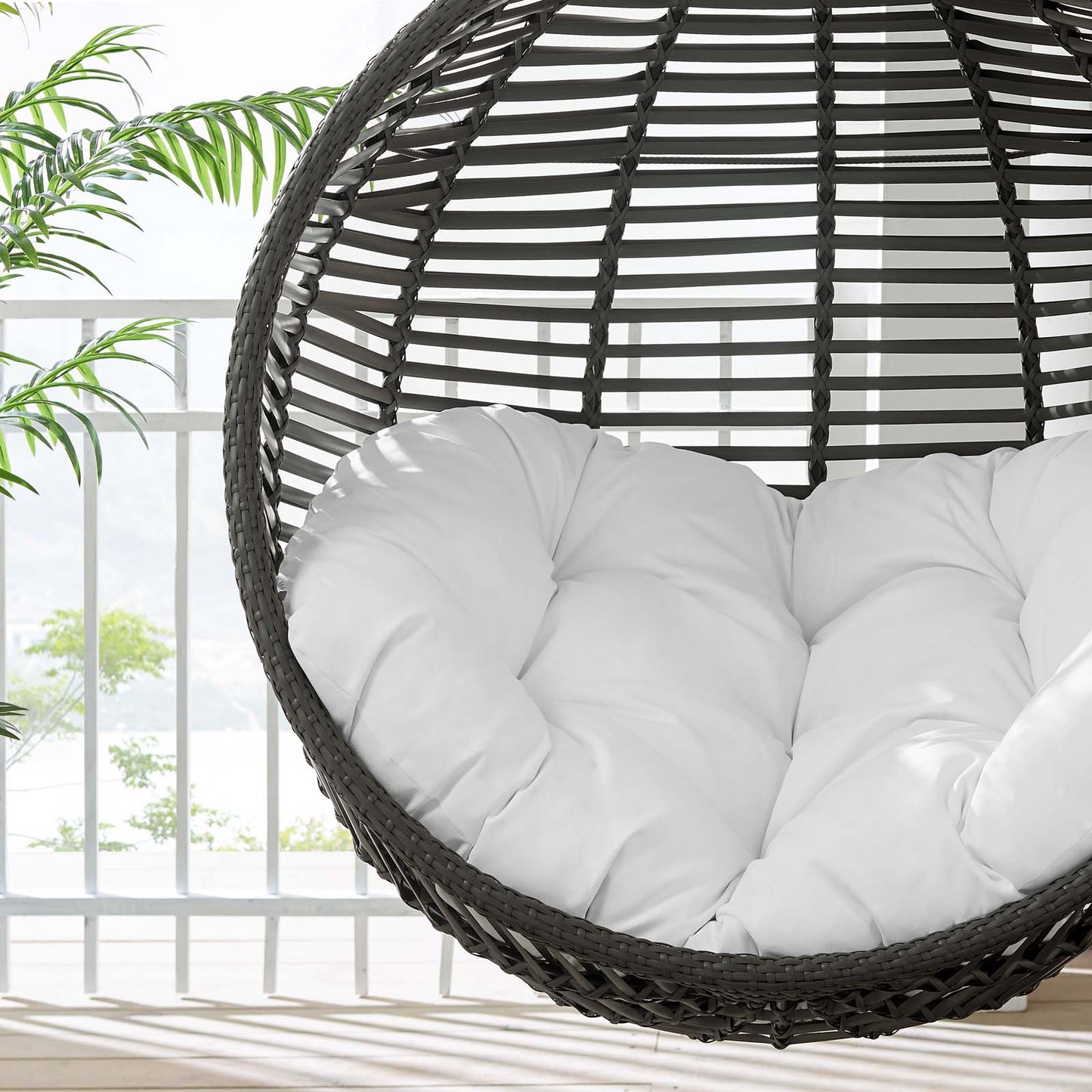 Garner Teardrop Outdoor Patio Swing Chair Without Stand, Grey Gray White, 18265