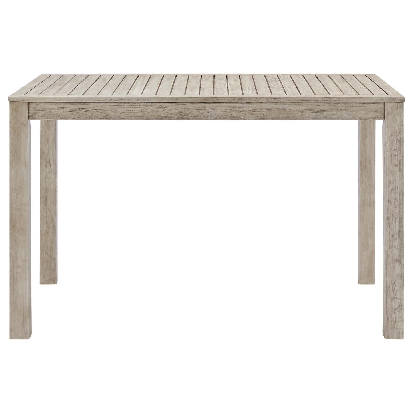 Wiscasset 59" Outdoor Patio Acacia Wood Bar Table, Wood, Light Grey Gray, 18282