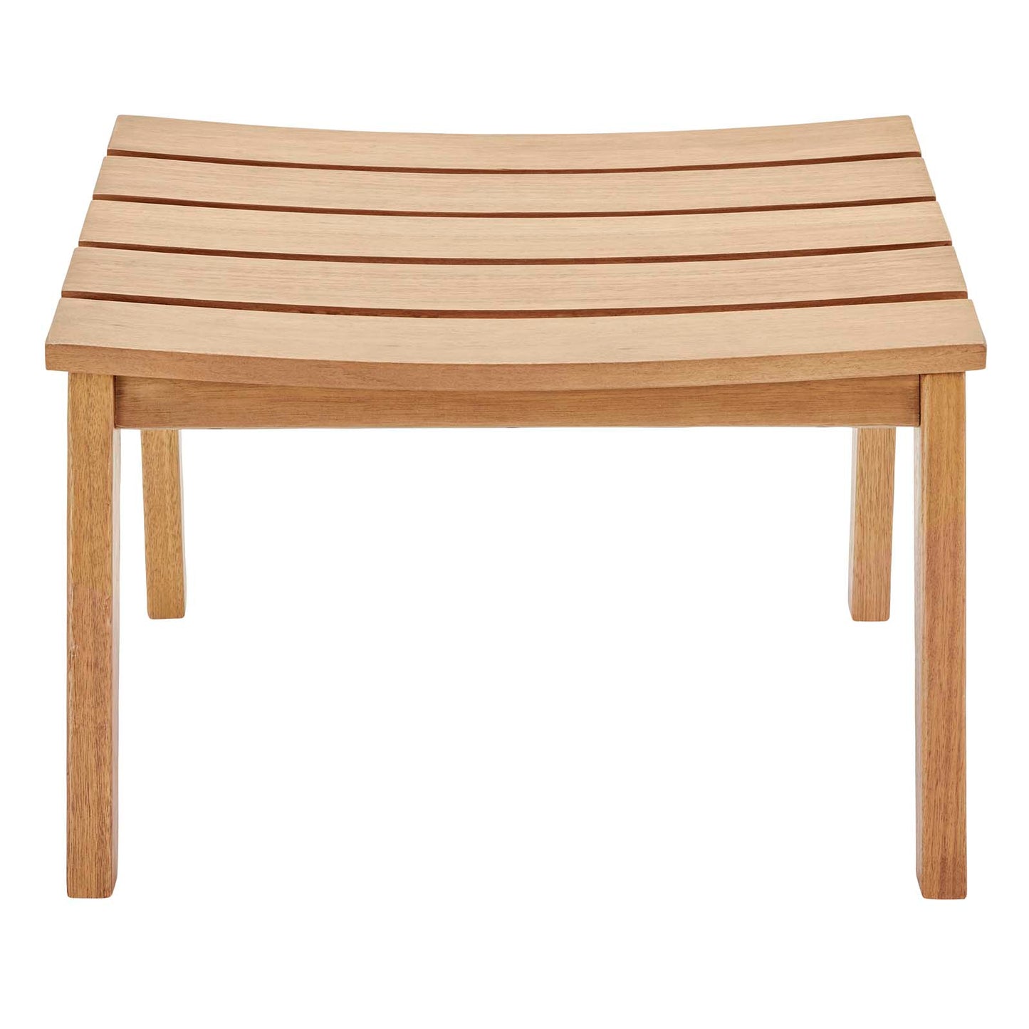 Breton Outdoor Patio Ash Wood Ottoman, Wood, Brown Natural, 18308