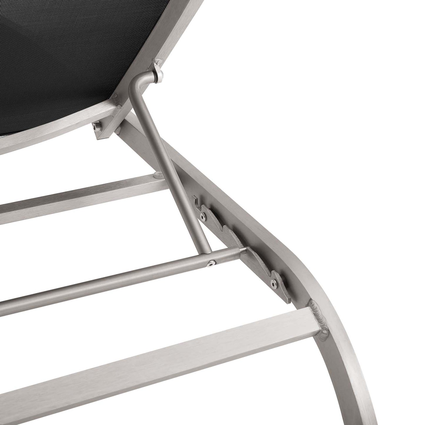 Savannah Outdoor Patio Mesh Chaise Outdoor Patio Lounge Chair, Aluminum, Black, 18077