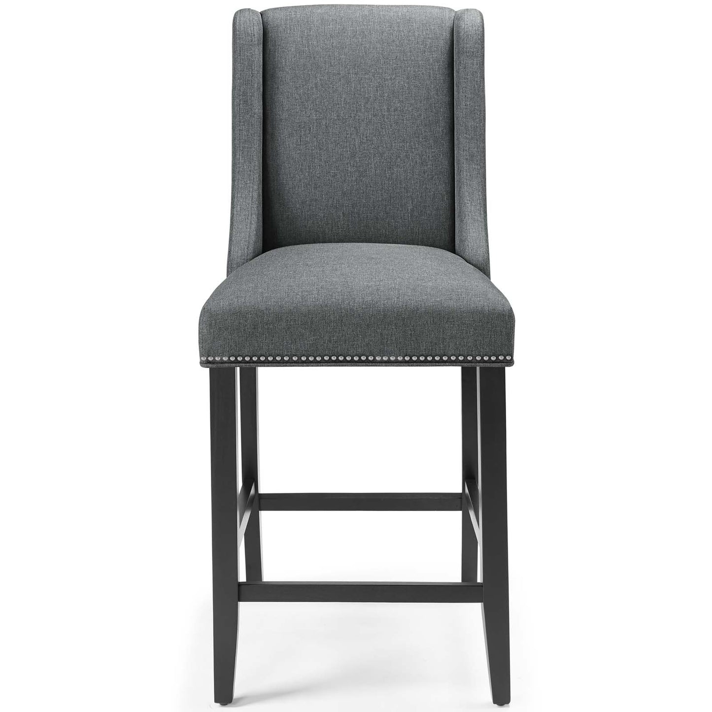 Baron Upholstered Fabric Counter Stool, Fabric, Wood, Grey Gray, 18321