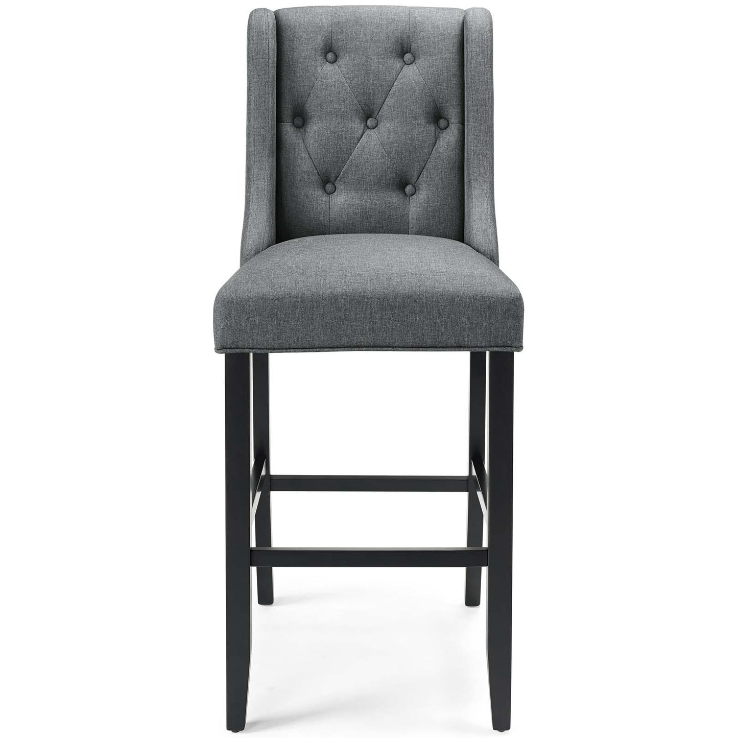 Baronet Tufted Button Upholstered Fabric Bar Stool, Fabric, Wood, Grey Gray, 18339