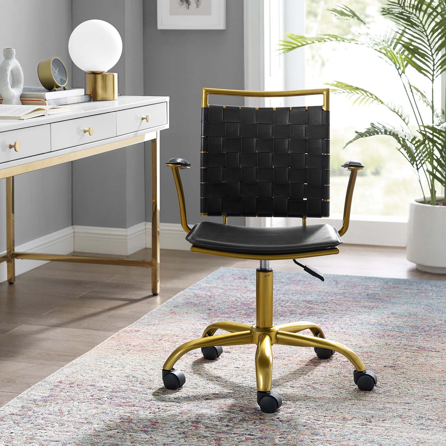 Fuse Faux Leather Office Chair, Faux Leather, Black, 18629