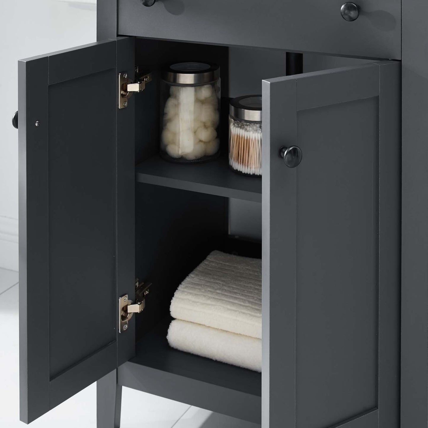 Nantucket 24" Bathroom Vanity Cabinet (Sink Basin Not Included), Wood, Grey Gray, 18646
